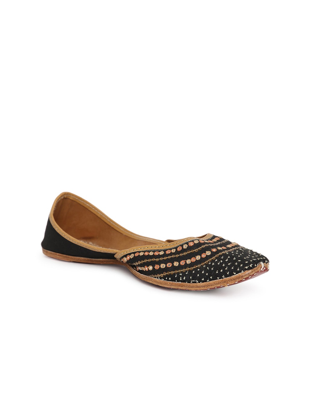 

Fabindia Women Black Mojaris Flats