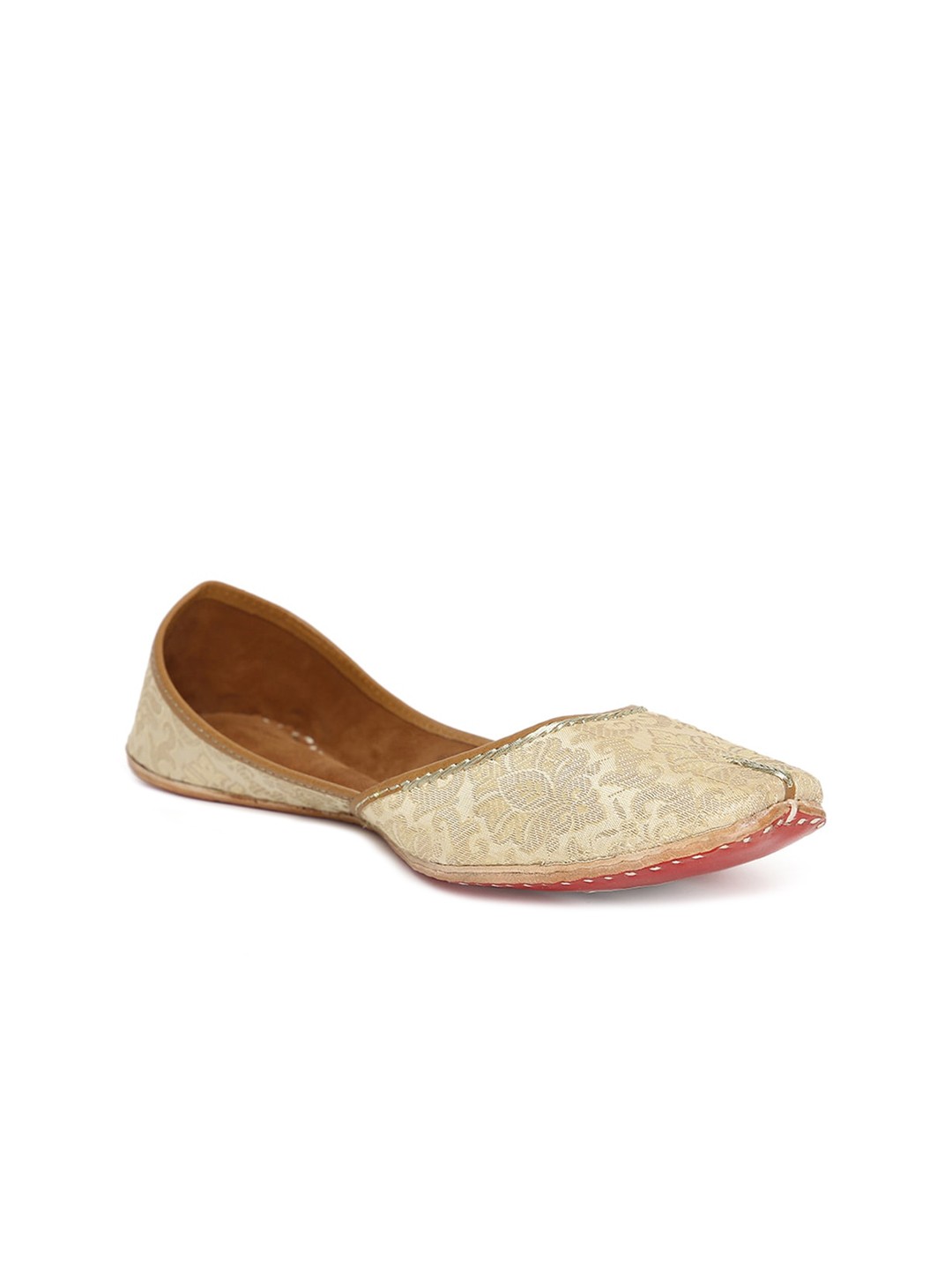 

Fabindia Women Off White Embellished Leather Ethnic Mojaris Flats