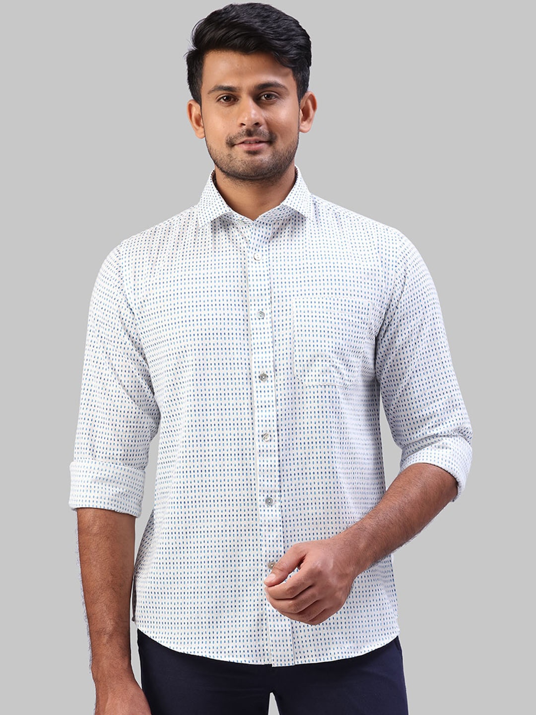 

Raymond Men White Printed Casual Shirt