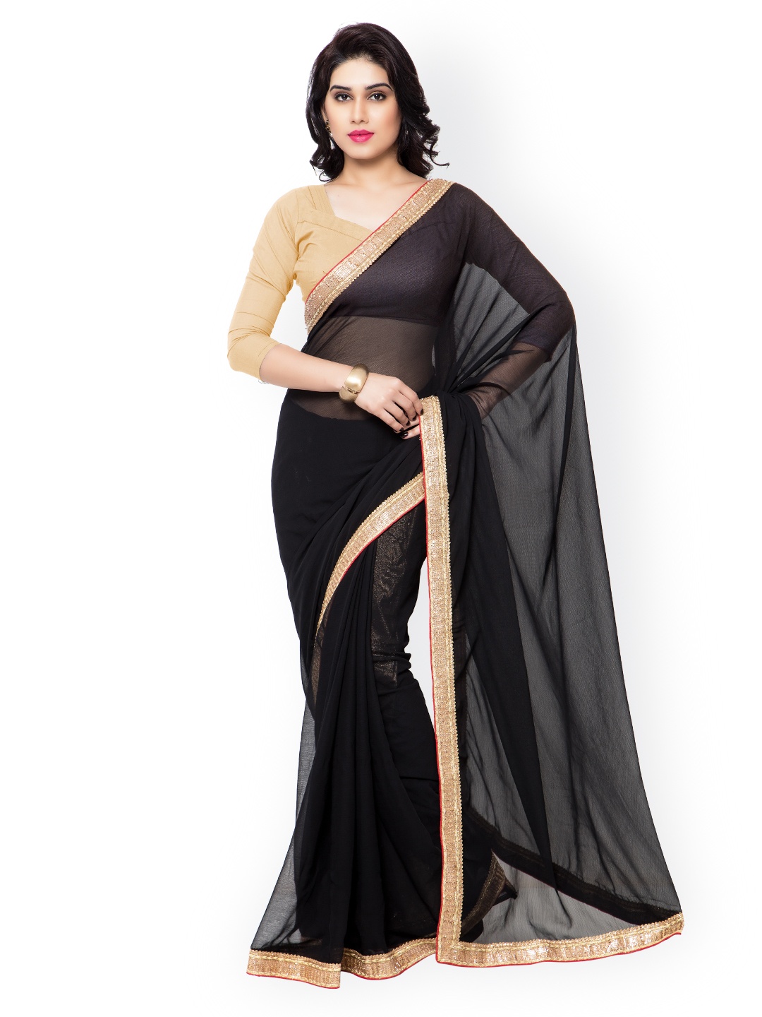 

Kalista Black Georgette Saree