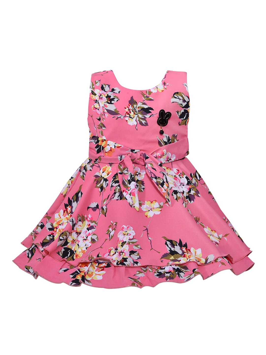 

Wish Karo Pink Floral Satin Dress