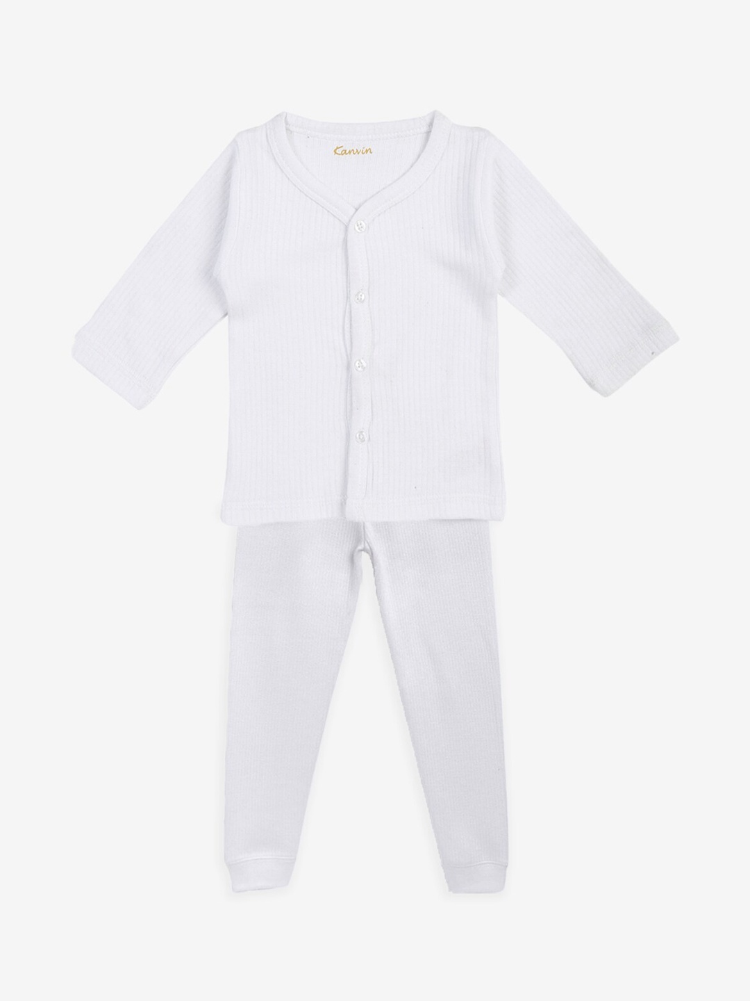 

Kanvin Boys White Ribbed Thermal Set