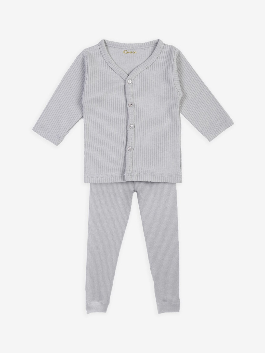 

Kanvin Boys Grey Striped Thermal Set