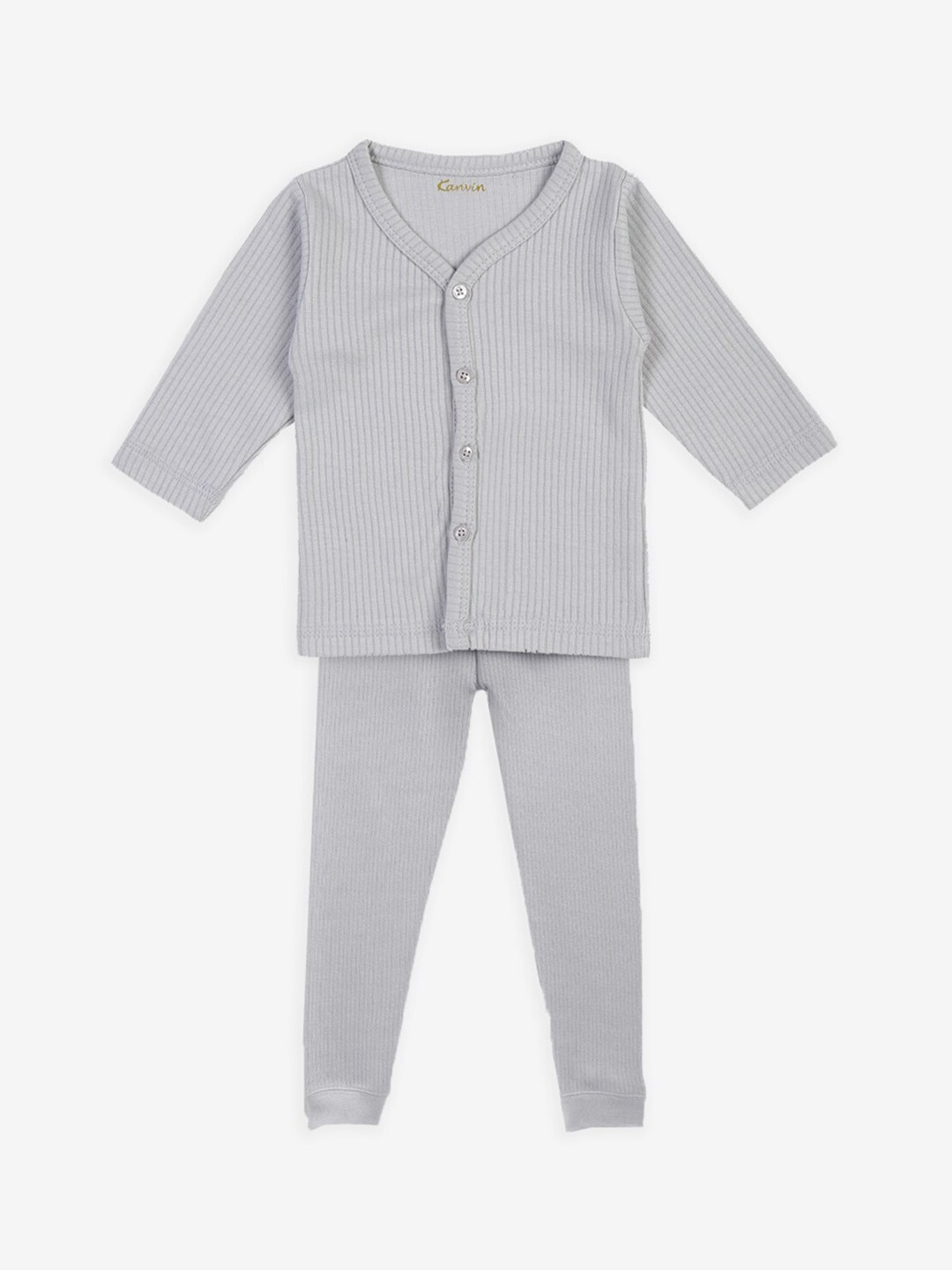 

Kanvin Boys Grey Striped Thermal Set