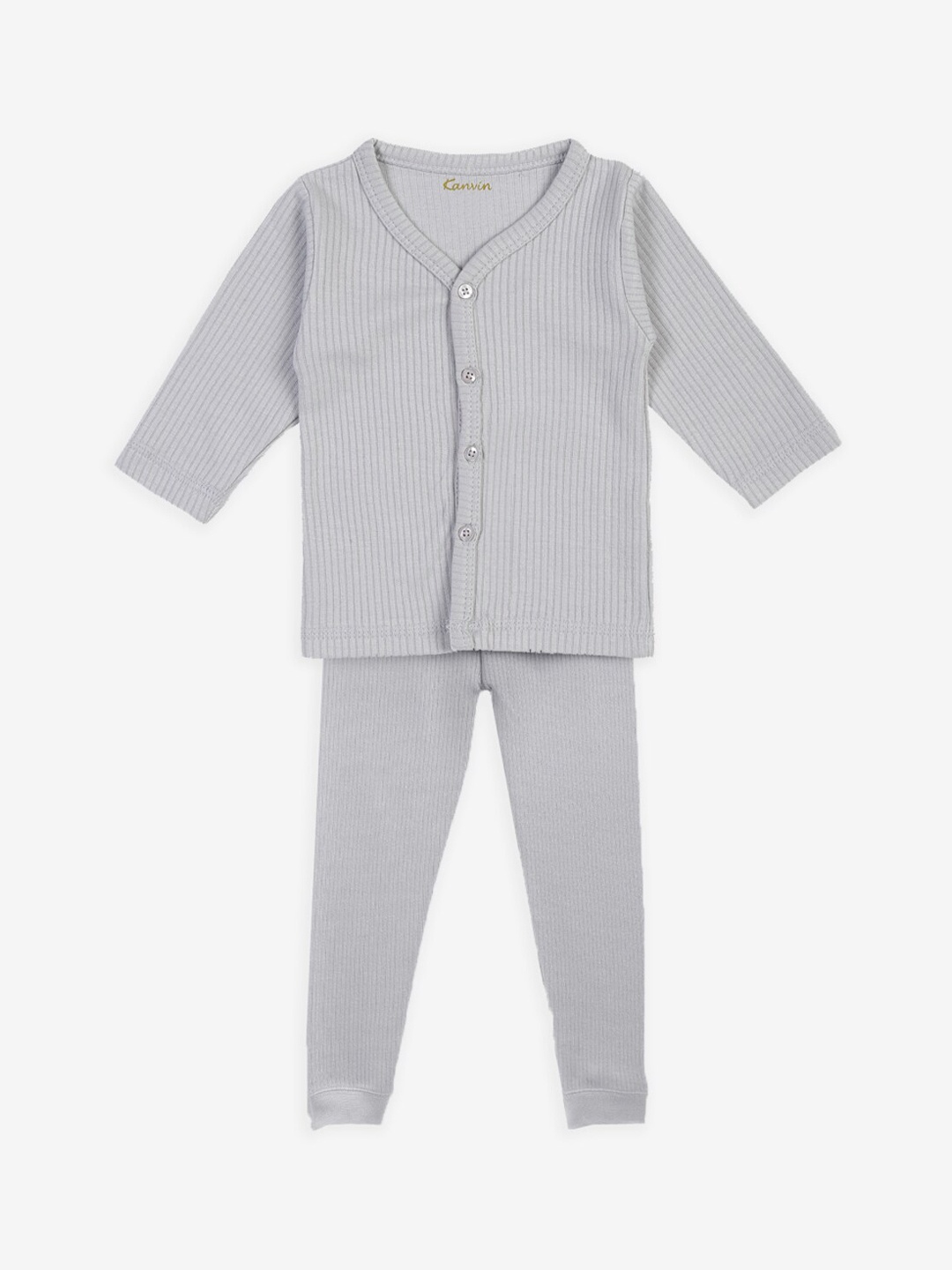 

Kanvin Boys Grey Striped Thermal Set