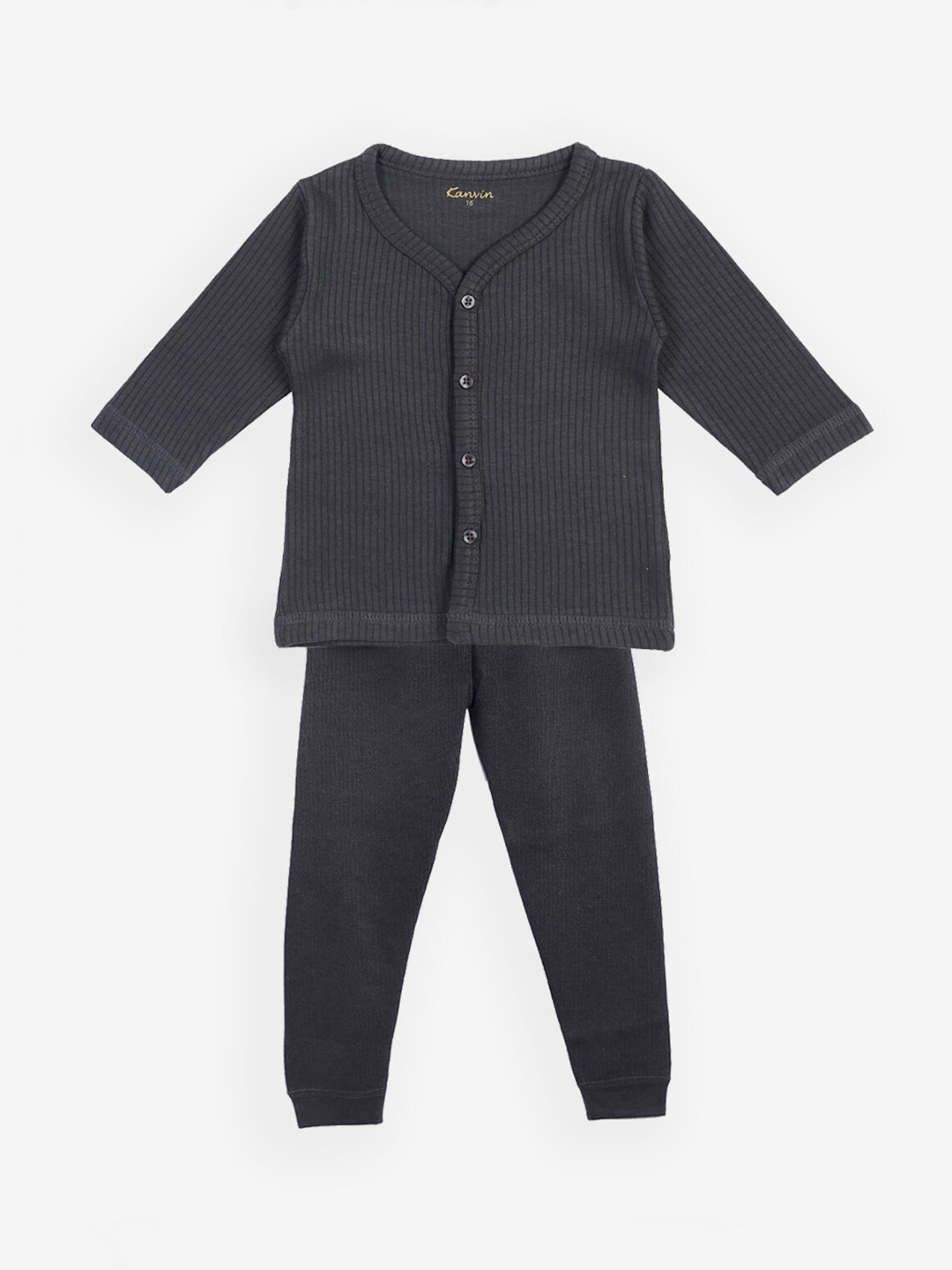 

Kanvin Boys Charcoal Grey Ribbed Thermal Set