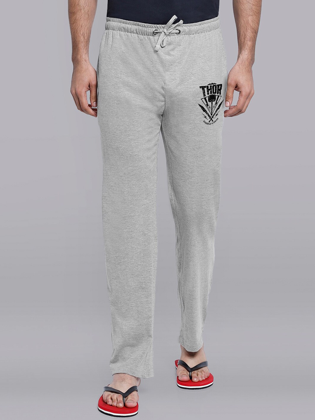 

Free Authority Men Grey Cotton Thor Featured Lounge Pants
