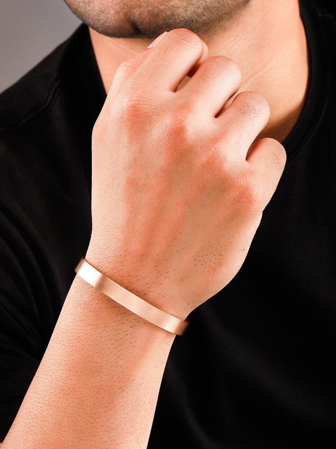 

The Roadster Lifestyle Co Men Rose Gold-Plated Cuff Bracelet