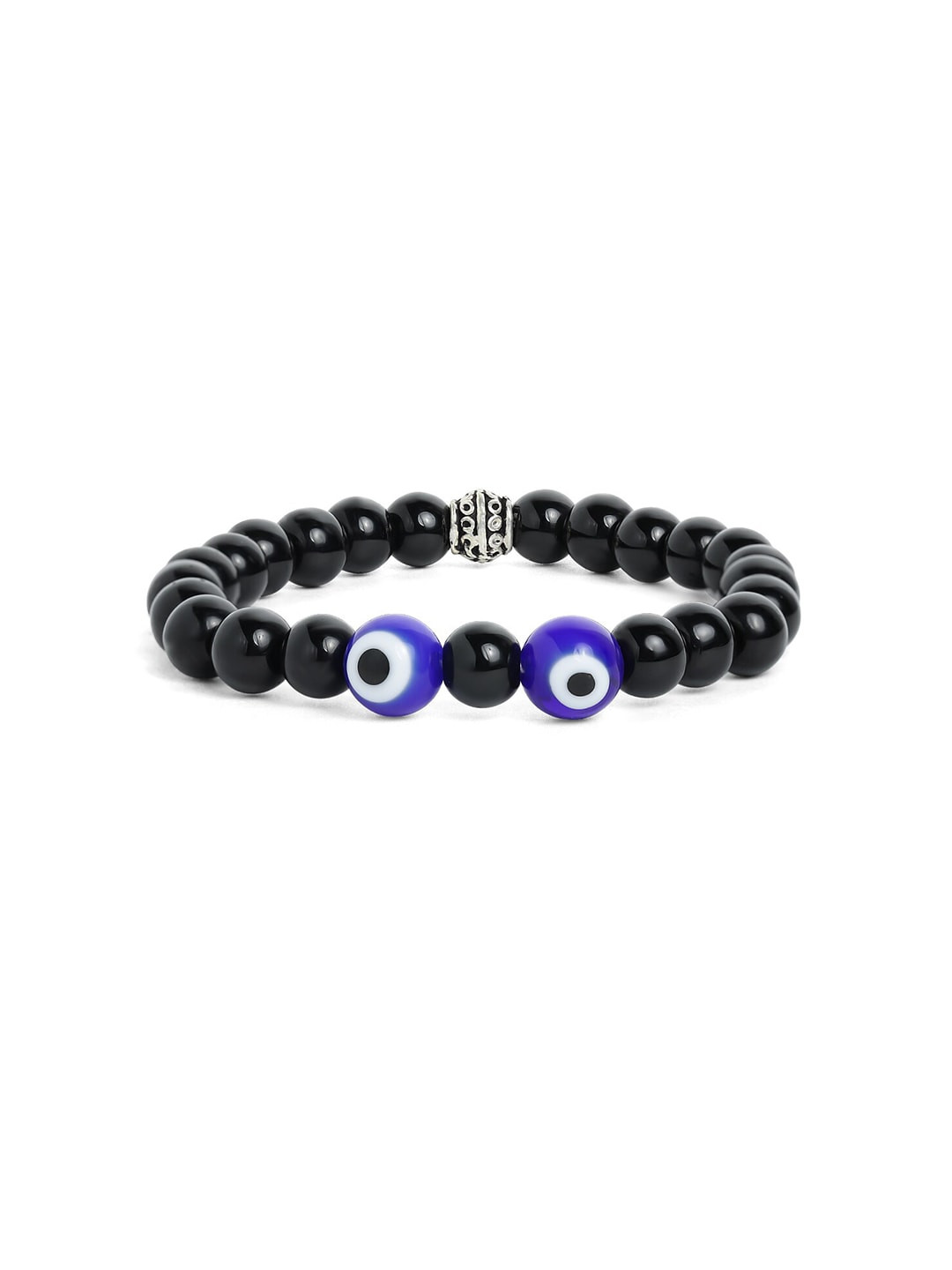 

The Roadster Lifestyle Co Men Black Oxidized Beaded Bracelet