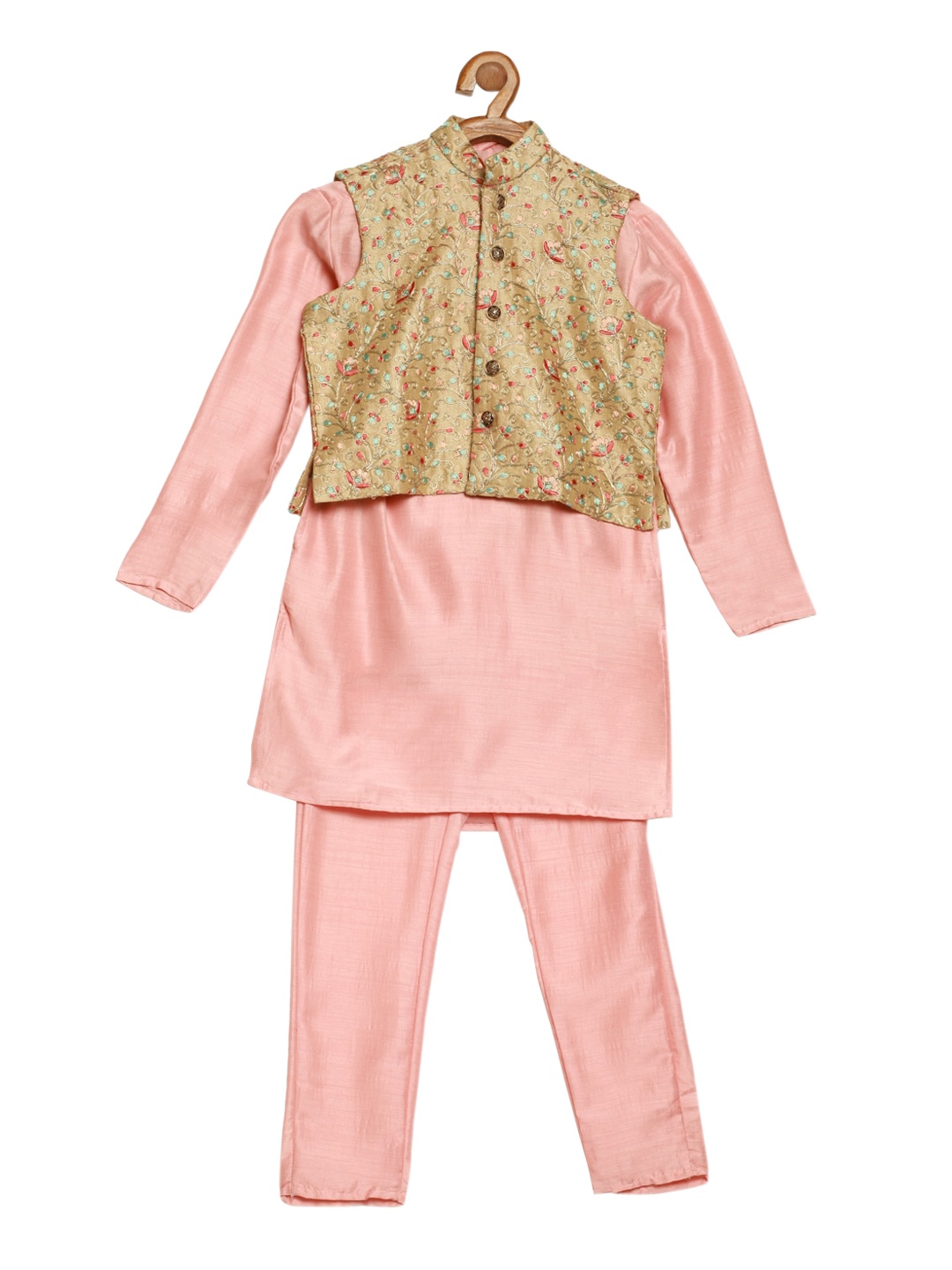 

Ethnovog Boys Pink Regular Kurta with Pyjamas