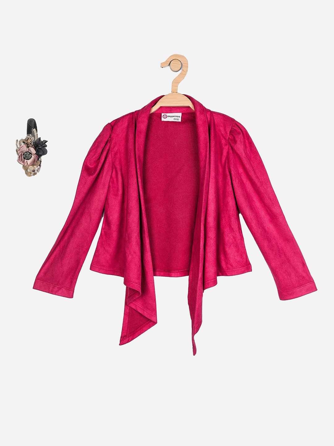 

Peppermint Girls Fuchsia Solid High Low Shrug