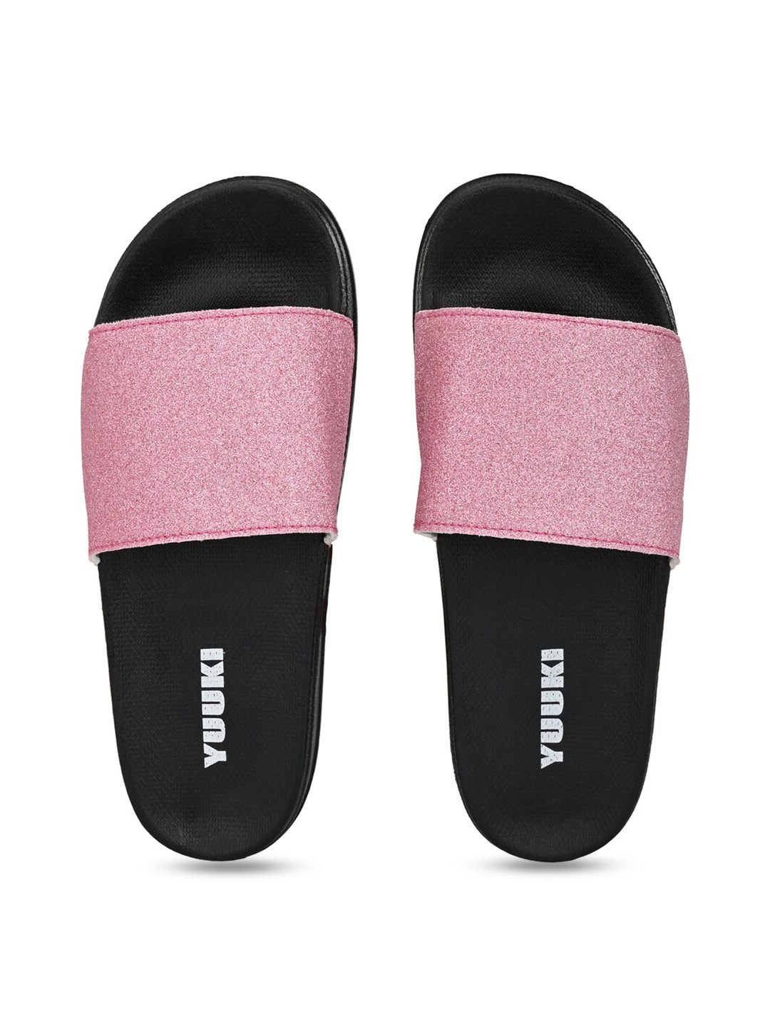 

Yuuki Women Pink & Black Embellished Sliders