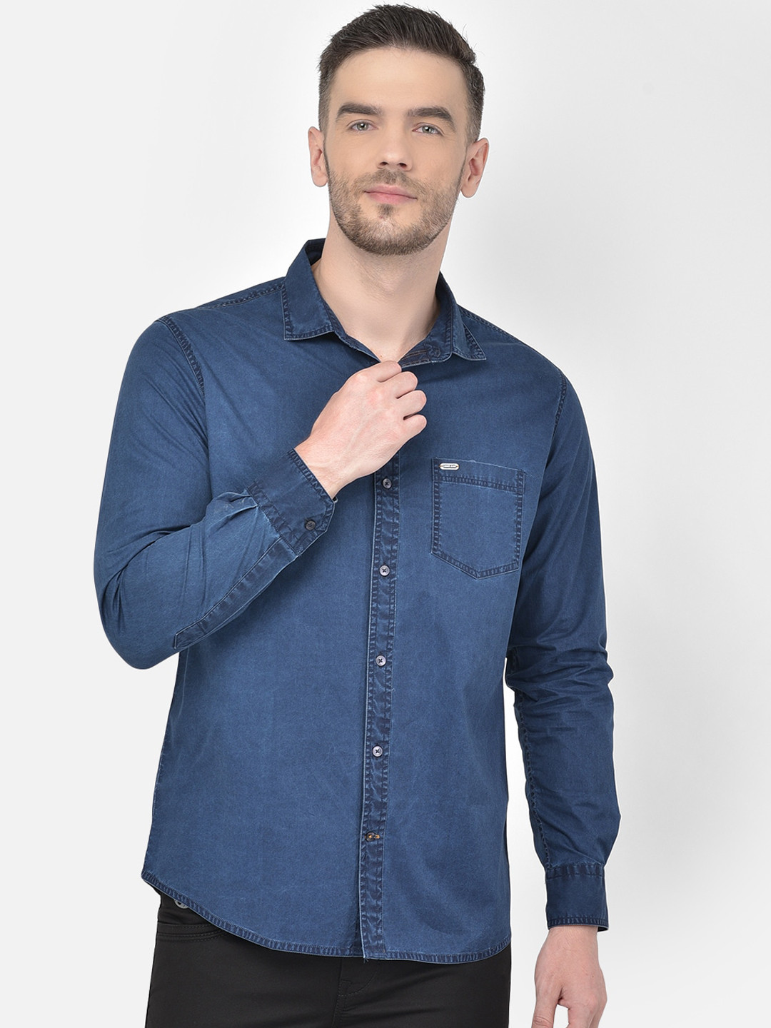 

Canary London Men Blue Smart Slim Fit Opaque Casual Shirt