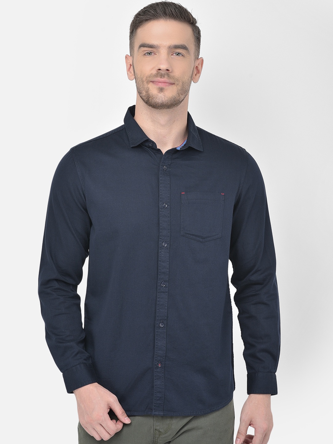 

Canary London Men Navy Blue Smart Slim Fit Opaque Casual Shirt