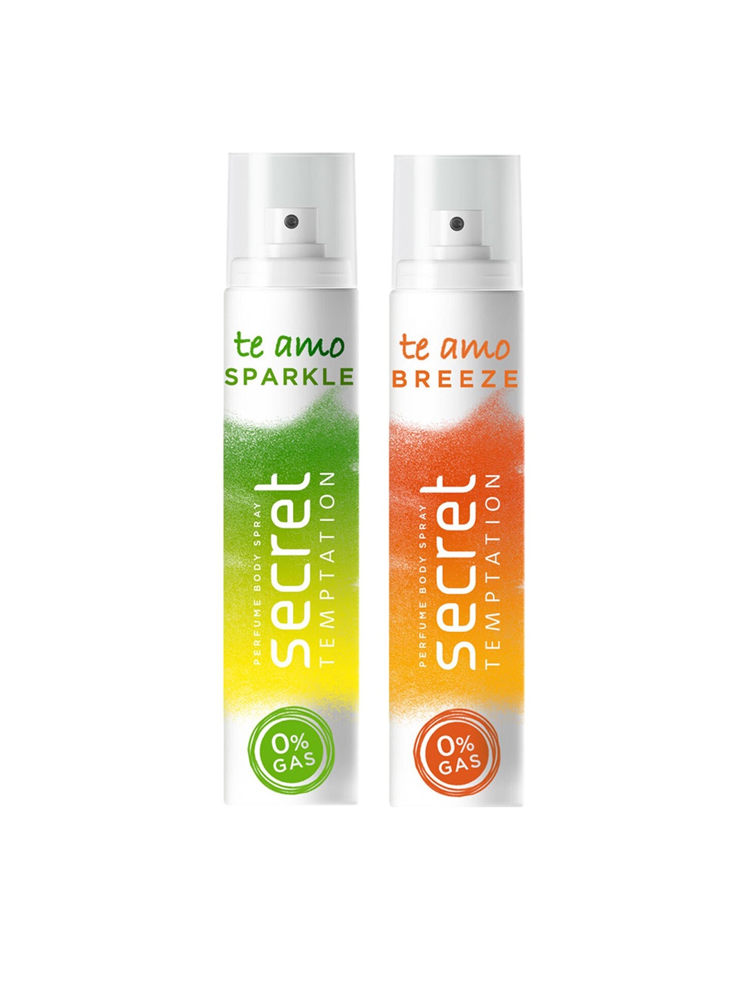 

Secret Temptation Women Set of 2 Te Amo Sparkle and Breeze Perfume Body Spray 240ml, White