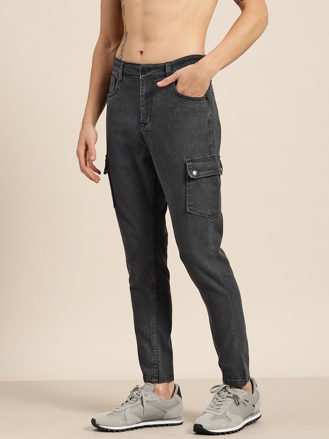 

Moda Rapido Men Cargo Fit Jeans, Charcoal