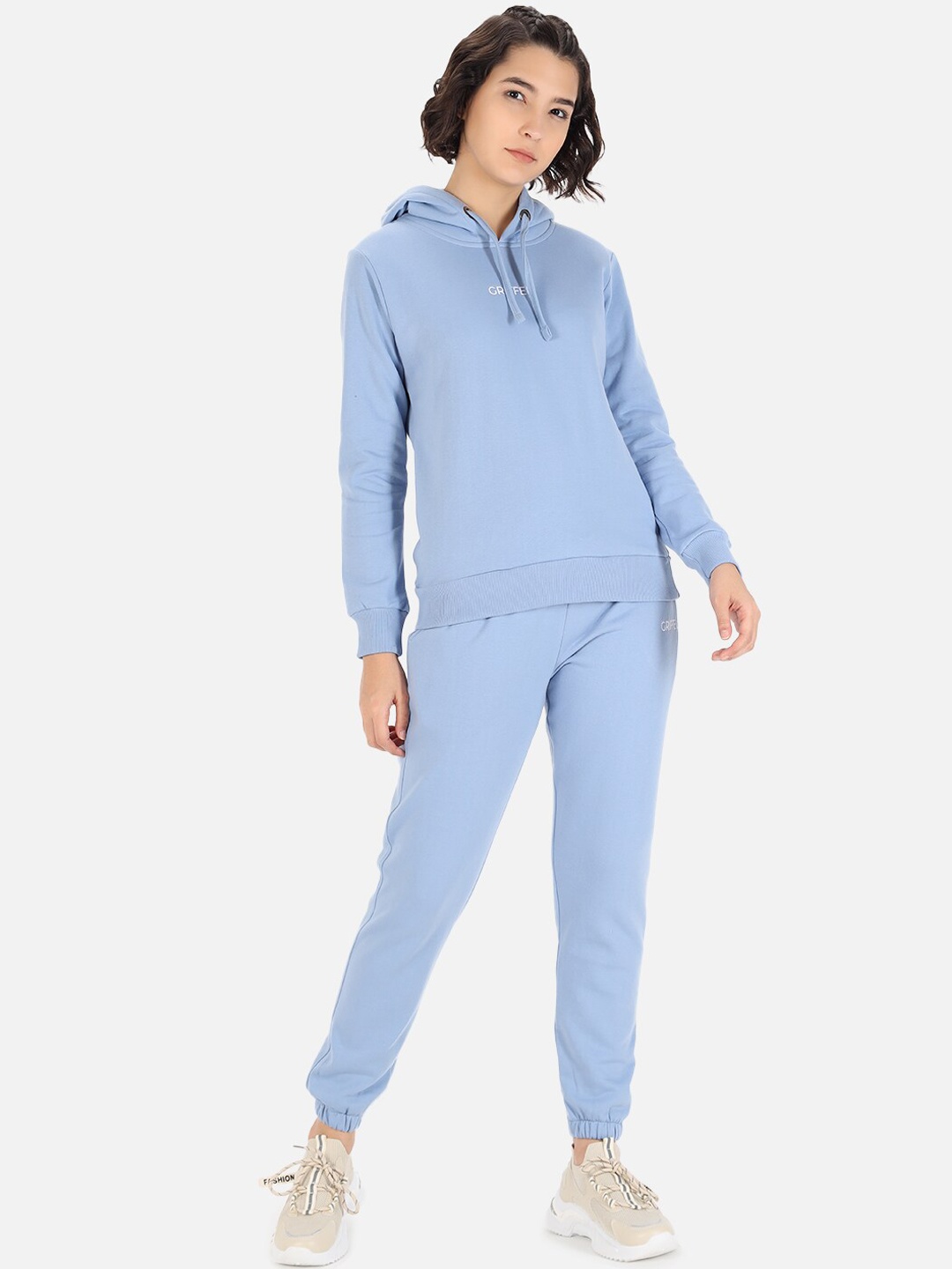 

GRIFFEL Women Blue Solid Cotton Tracksuit