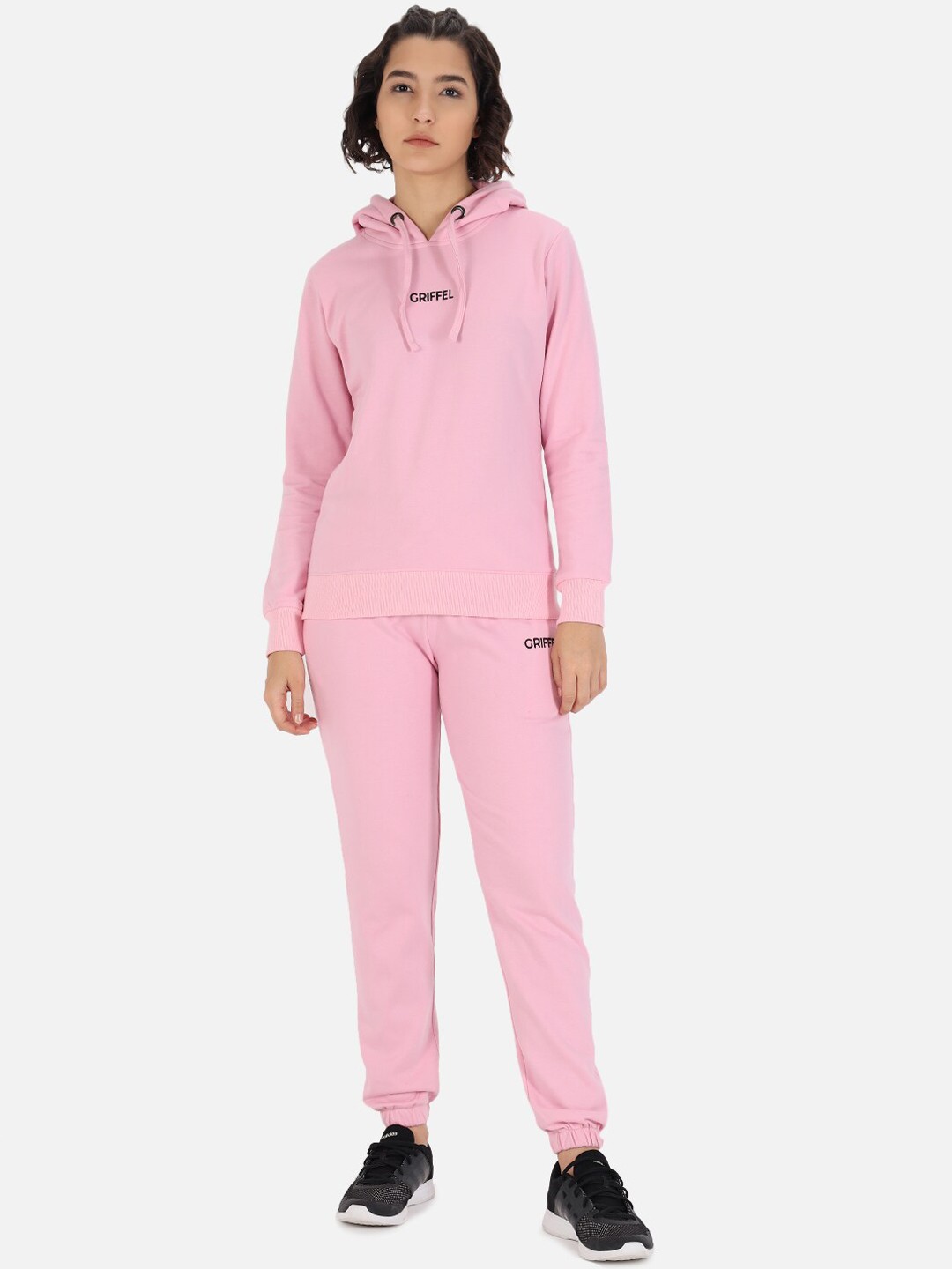 

GRIFFEL Women Pink Solid Cotton Tracksuit