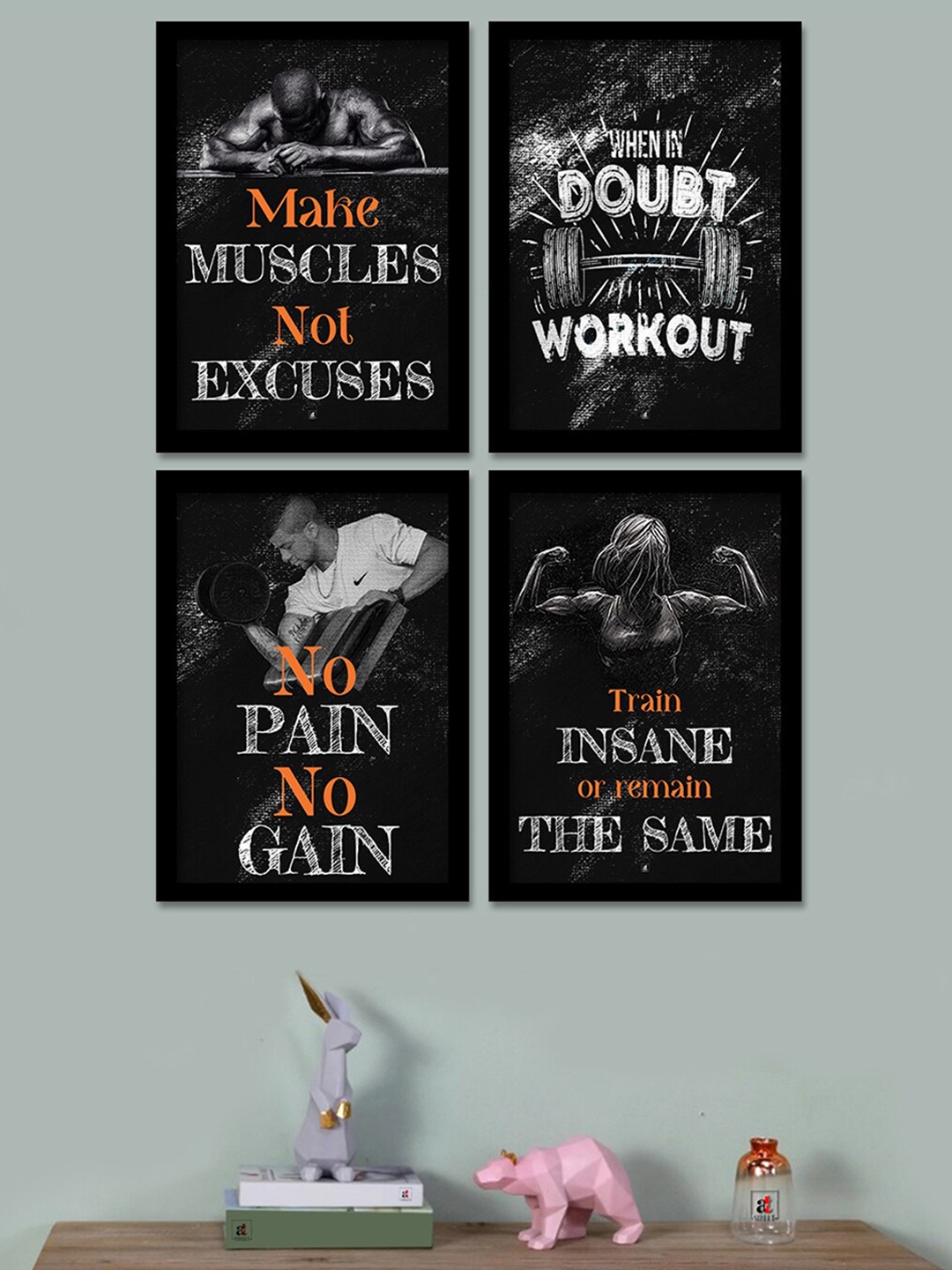 

Art Street Set Of 4 Black & White Motivational Quotes Digital Art Print