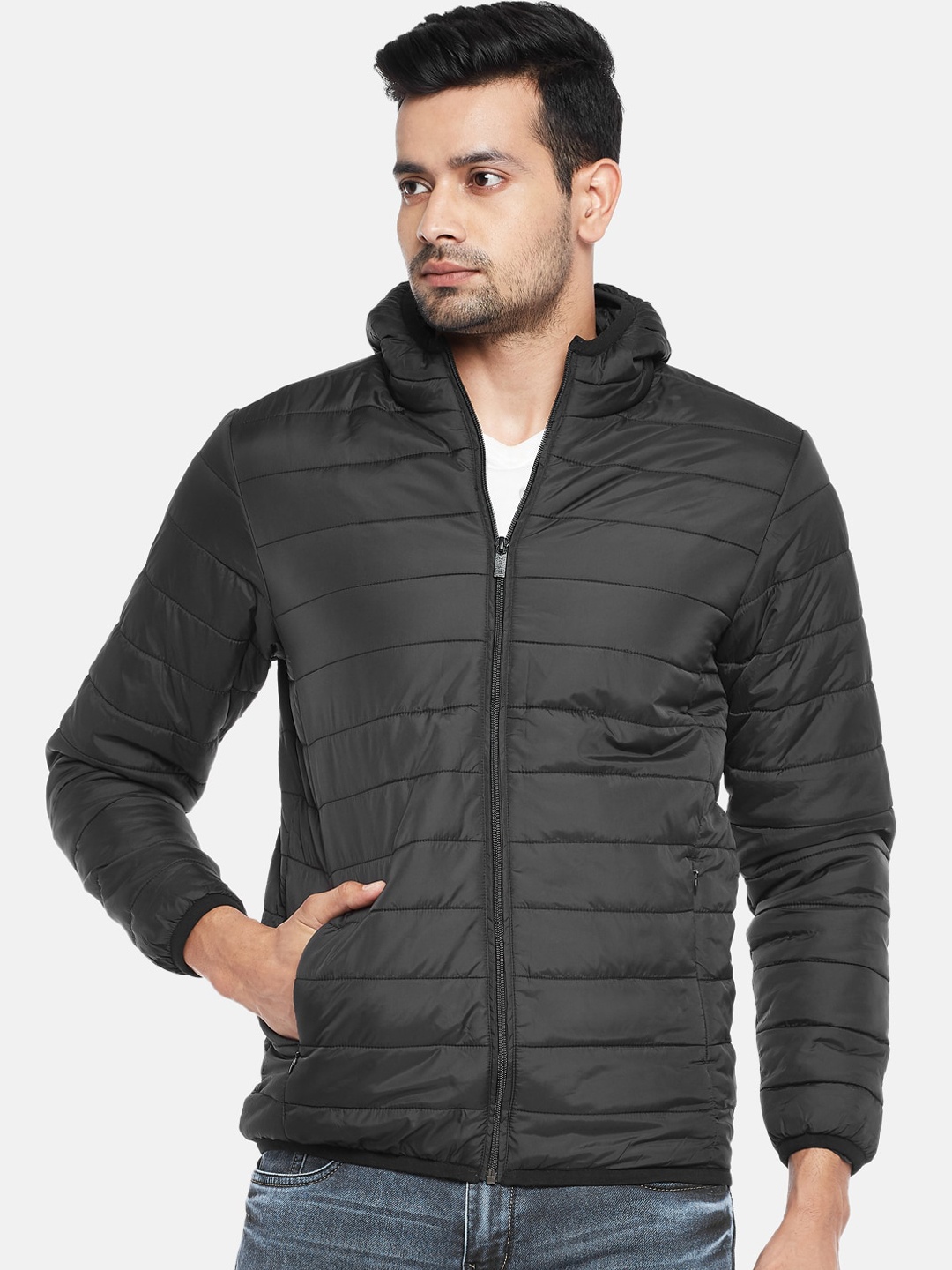 

BYFORD by Pantaloons Men Black Padded Jacket