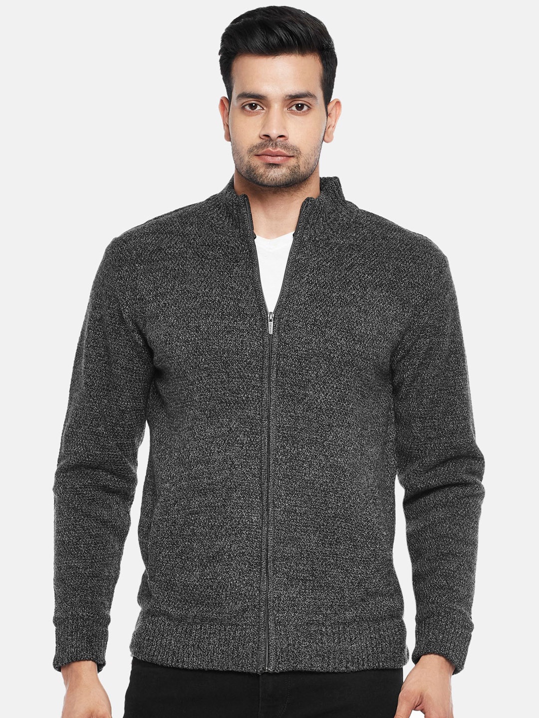 

BYFORD by Pantaloons Men Black Acrylic Jacket