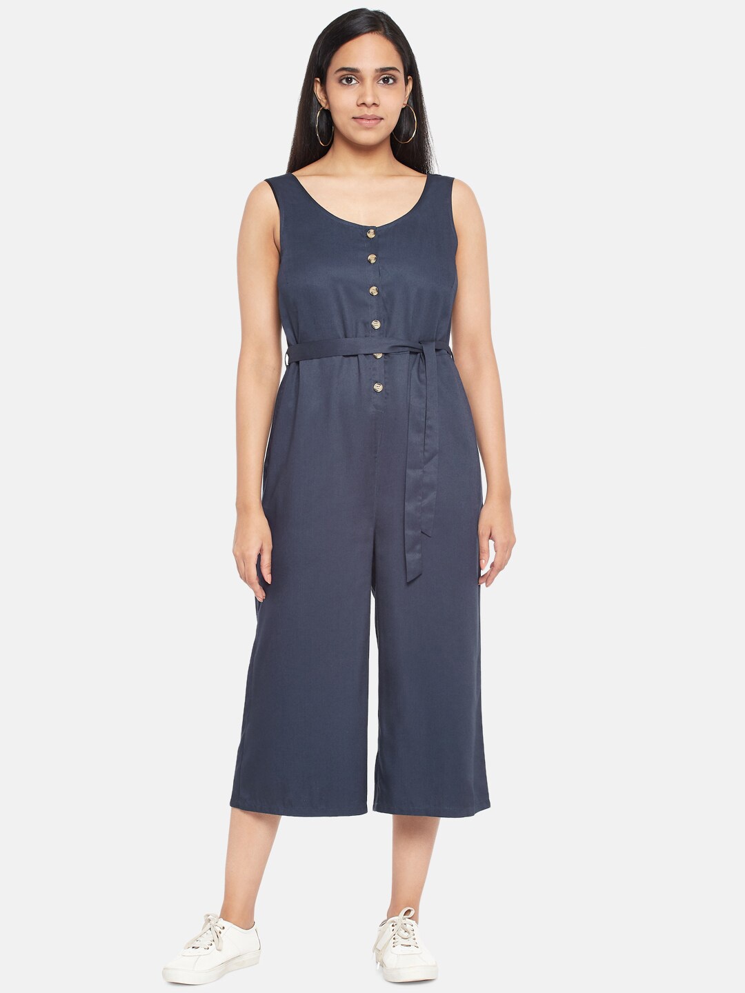 

People Navy Blue Basic Jumpsuit