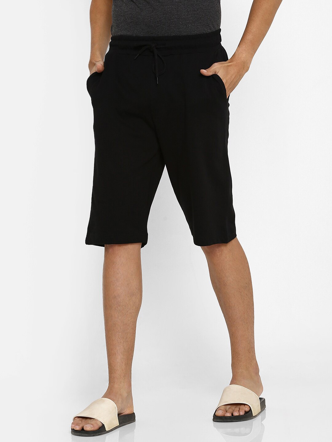 

Ajile by Pantaloons Men Black Pure Cotton Lounge Shorts