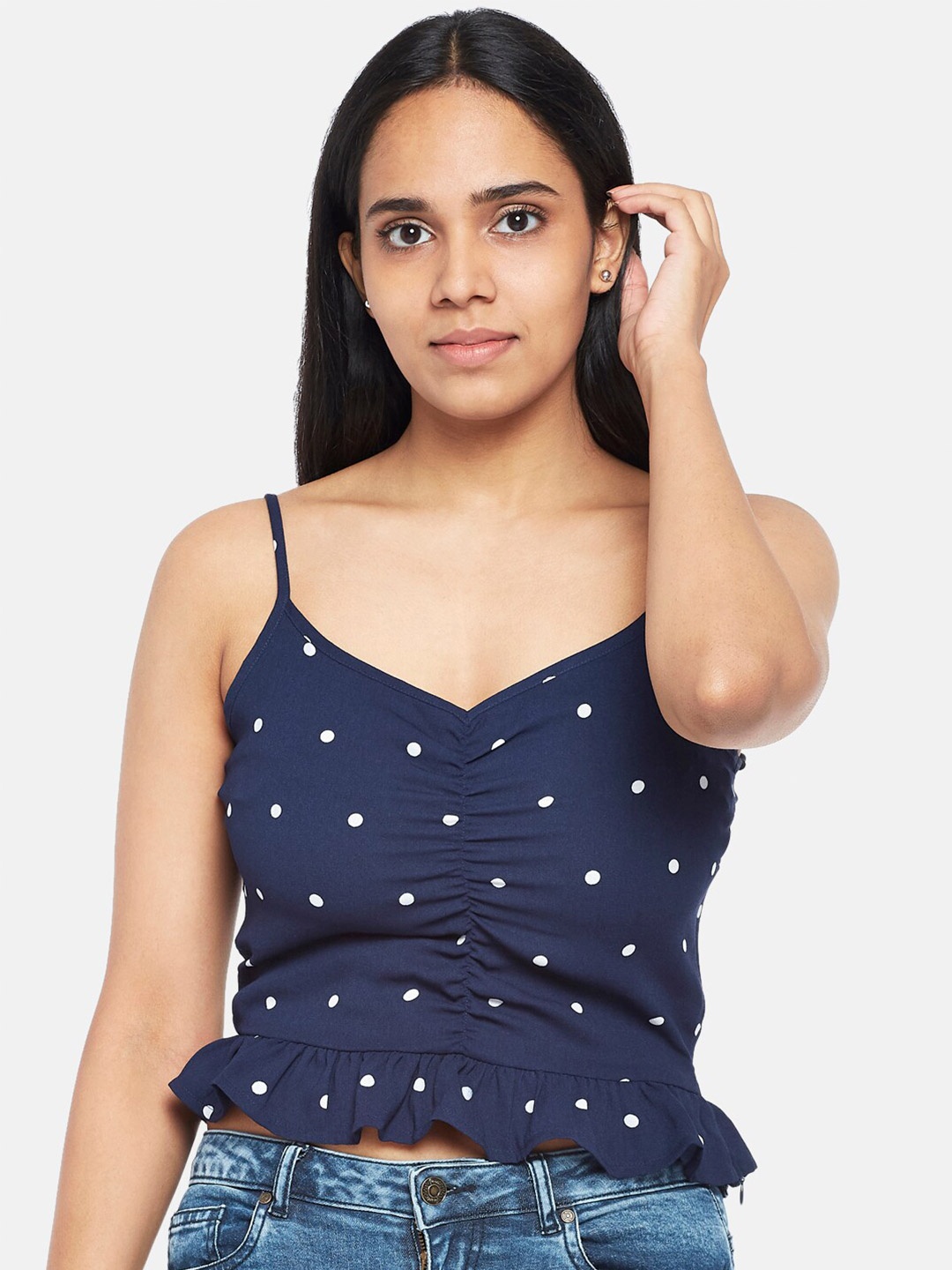 

People Woman Blue Regular Crop Top