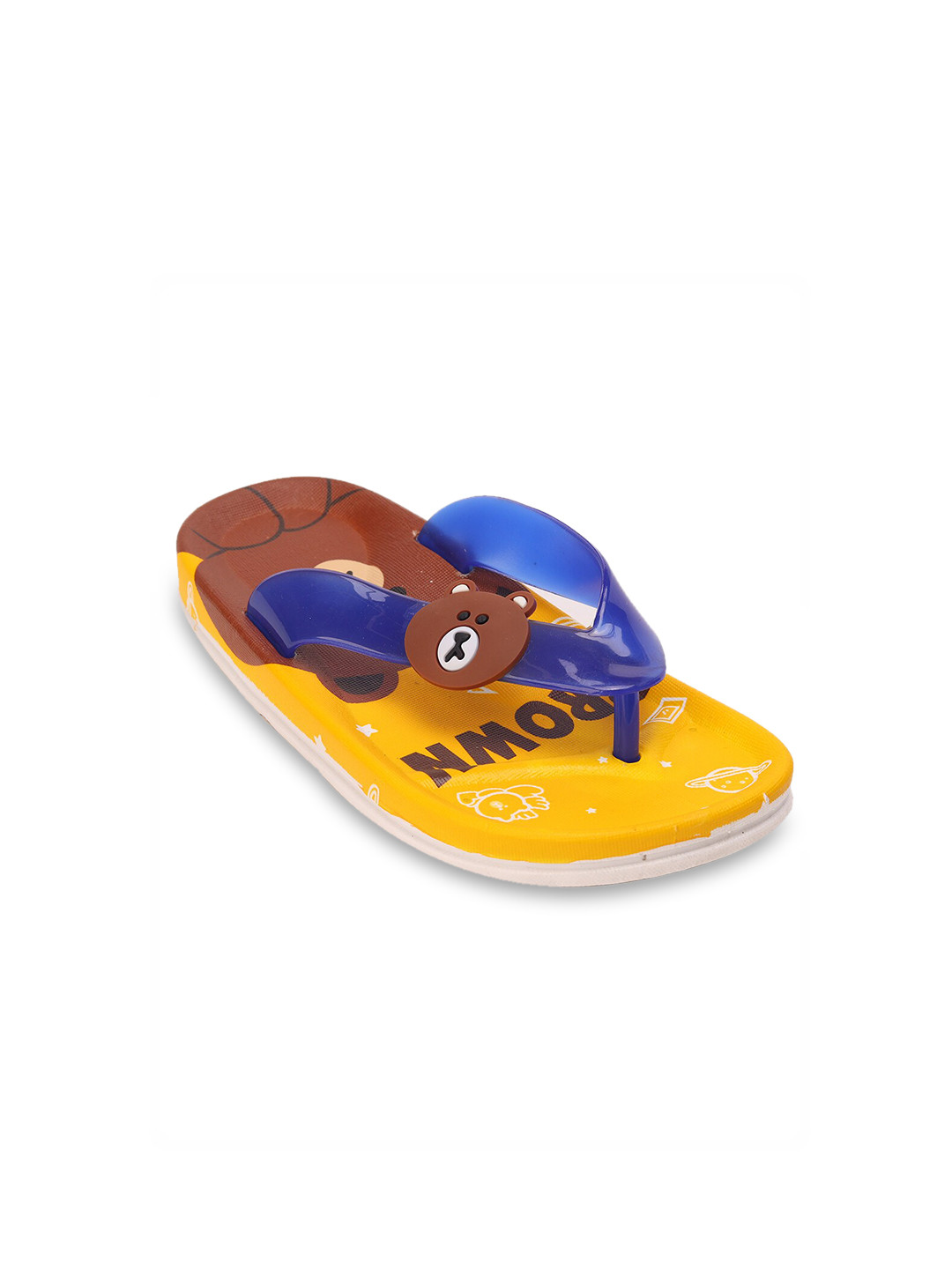 

Yellow Bee Boys Yellow & Blue Bear Printed Thong Flip Flops