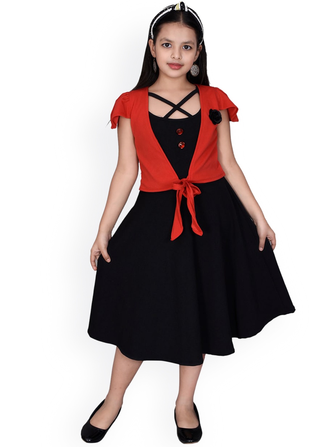 

SKY HEIGHTS Black Crepe Midi Dress