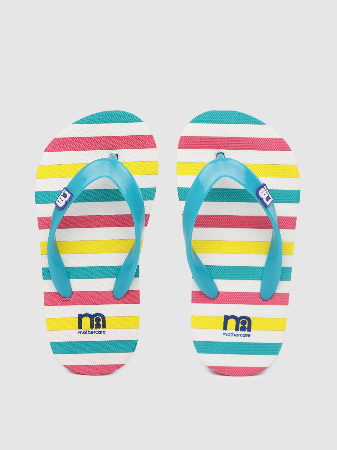 

mothercare Girls Multicoloured Striped Rubber Thong Flip-Flops, Multi