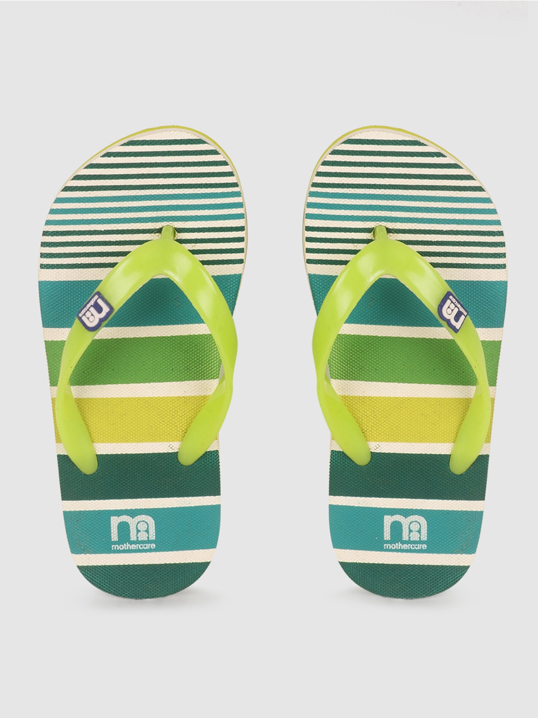 

mothercare Kids Striped Thong Flip-Flops, Green