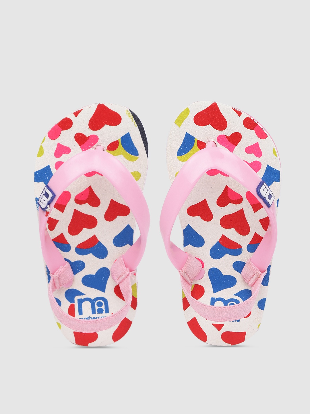 

mothercare Girls Multicoloured Printed Rubber Thong Flip-Flops with Back Strap, Multi