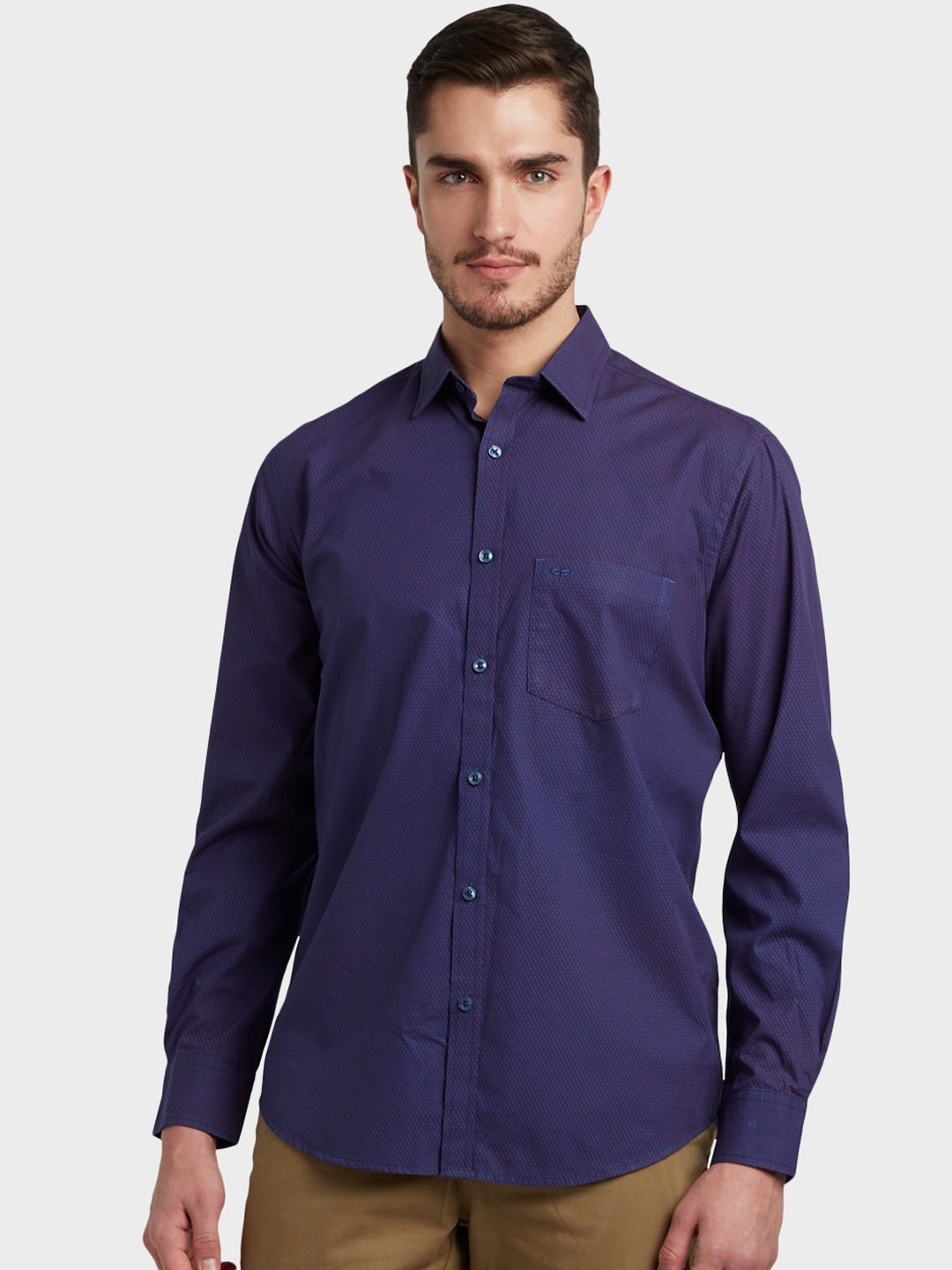 

ColorPlus Men Red Tailored Fit Opaque Casual Shirt