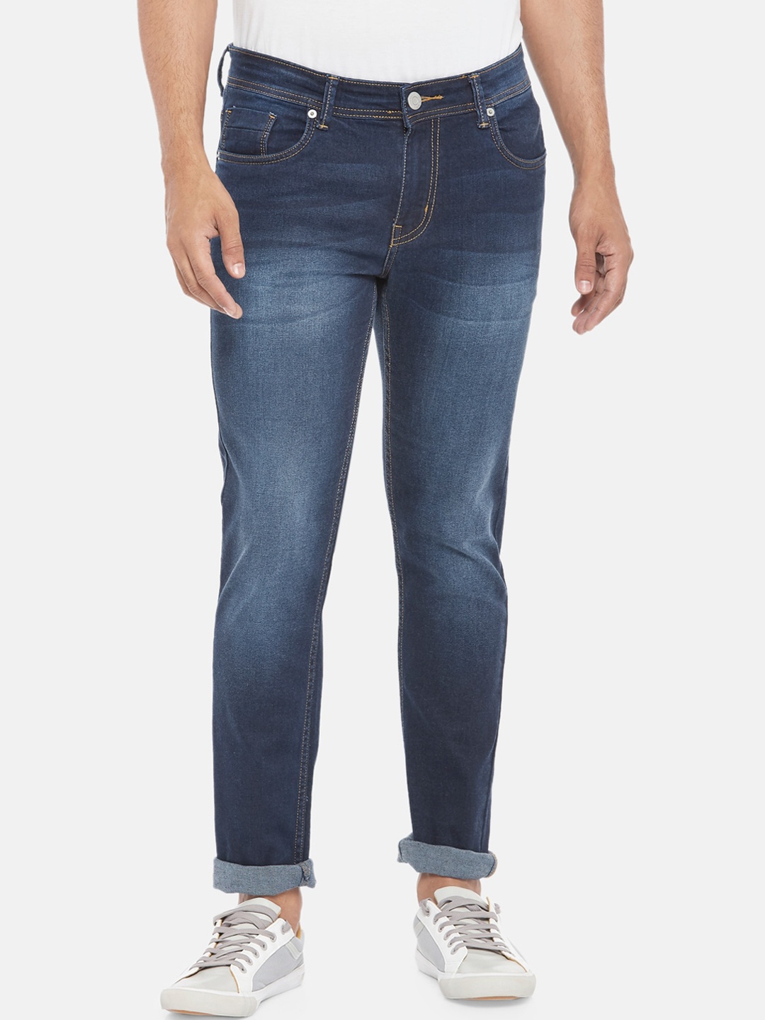 

People Men Blue Slim Fit Light Fade Jeans