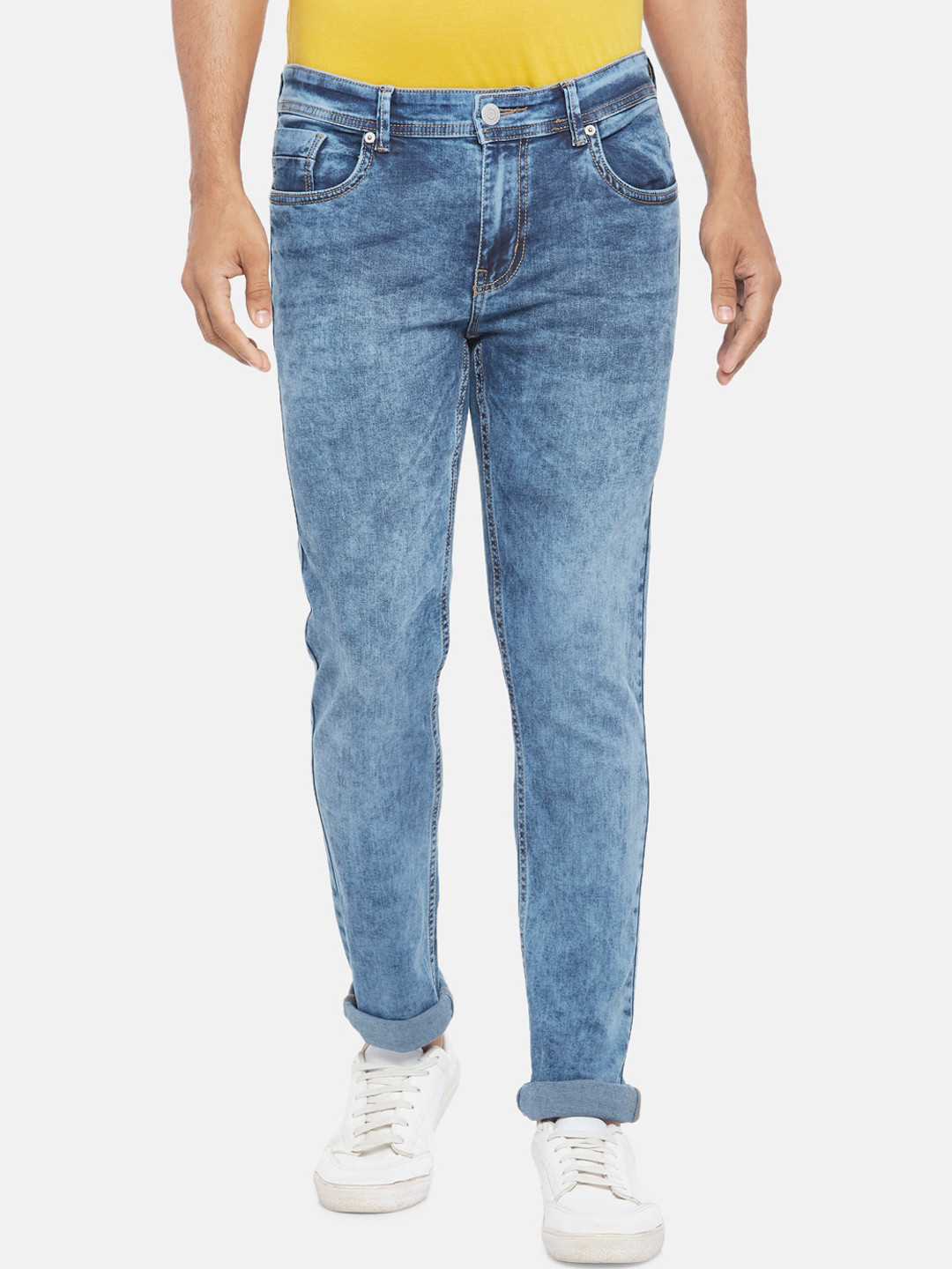 

People Men Blue Slim Fit Heavy Fade Jeans