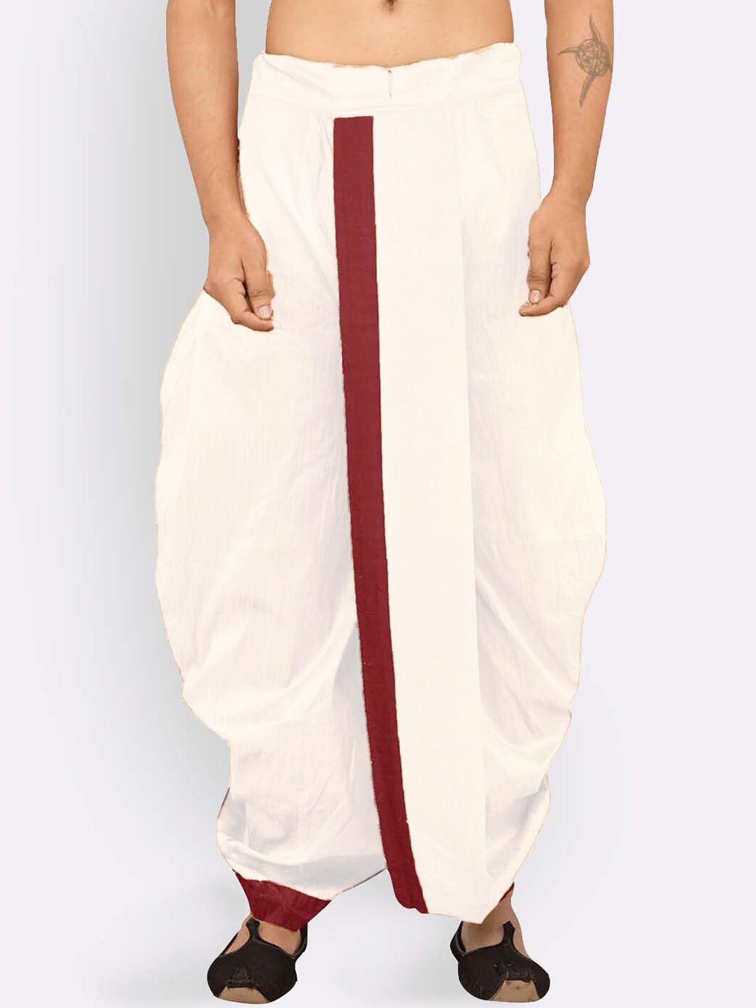 

Sanwara Men Beige Solid Art Silk Dhoti