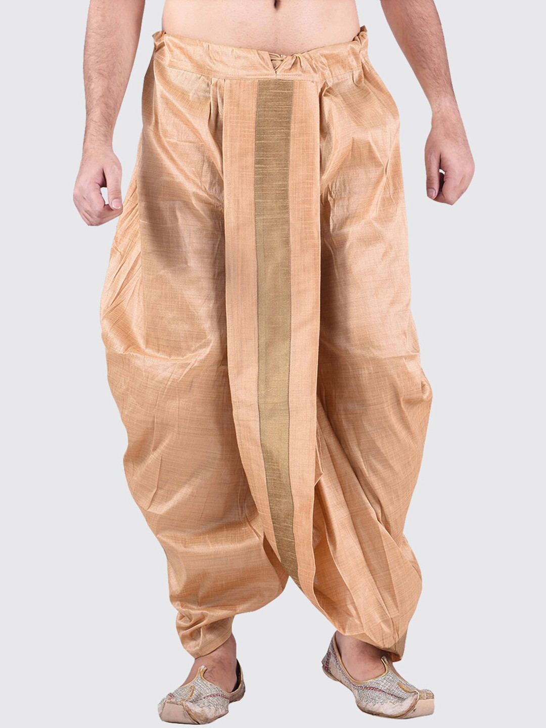 

Sanwara Men Beige & Golden-Toned Solid Relaxed-Fit Dhoti