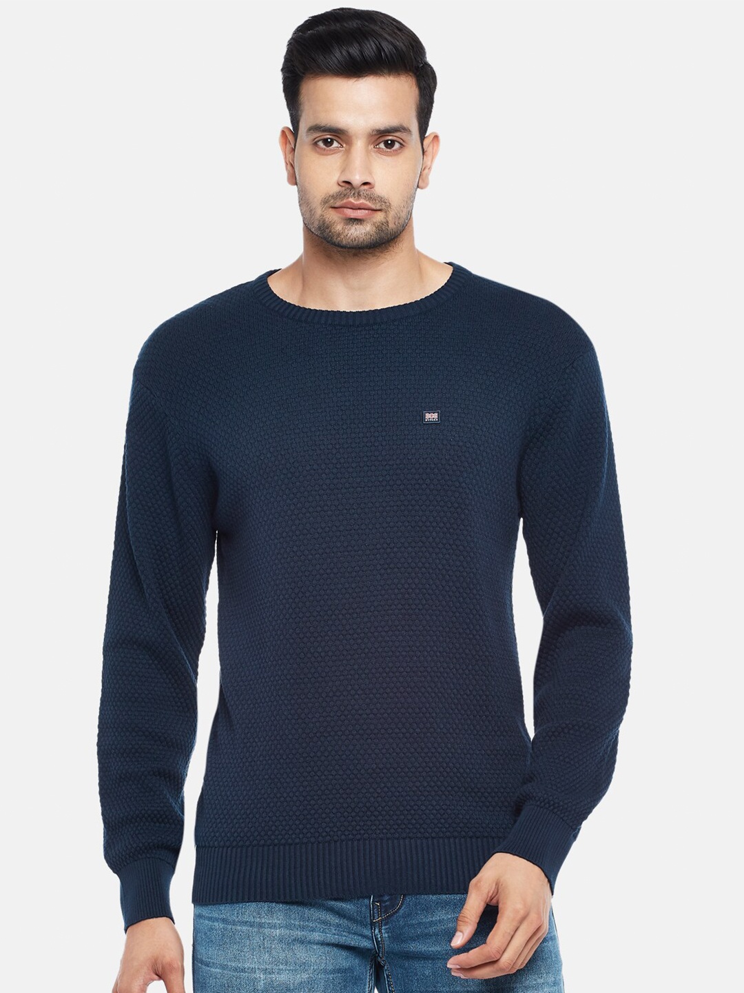 

BYFORD by Pantaloons Men Navy Blue Pullover
