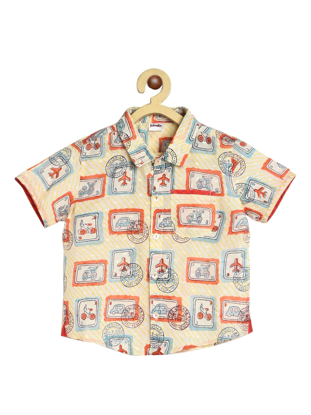 

Fabindia Boys Yellow Opaque Printed Casual Shirt