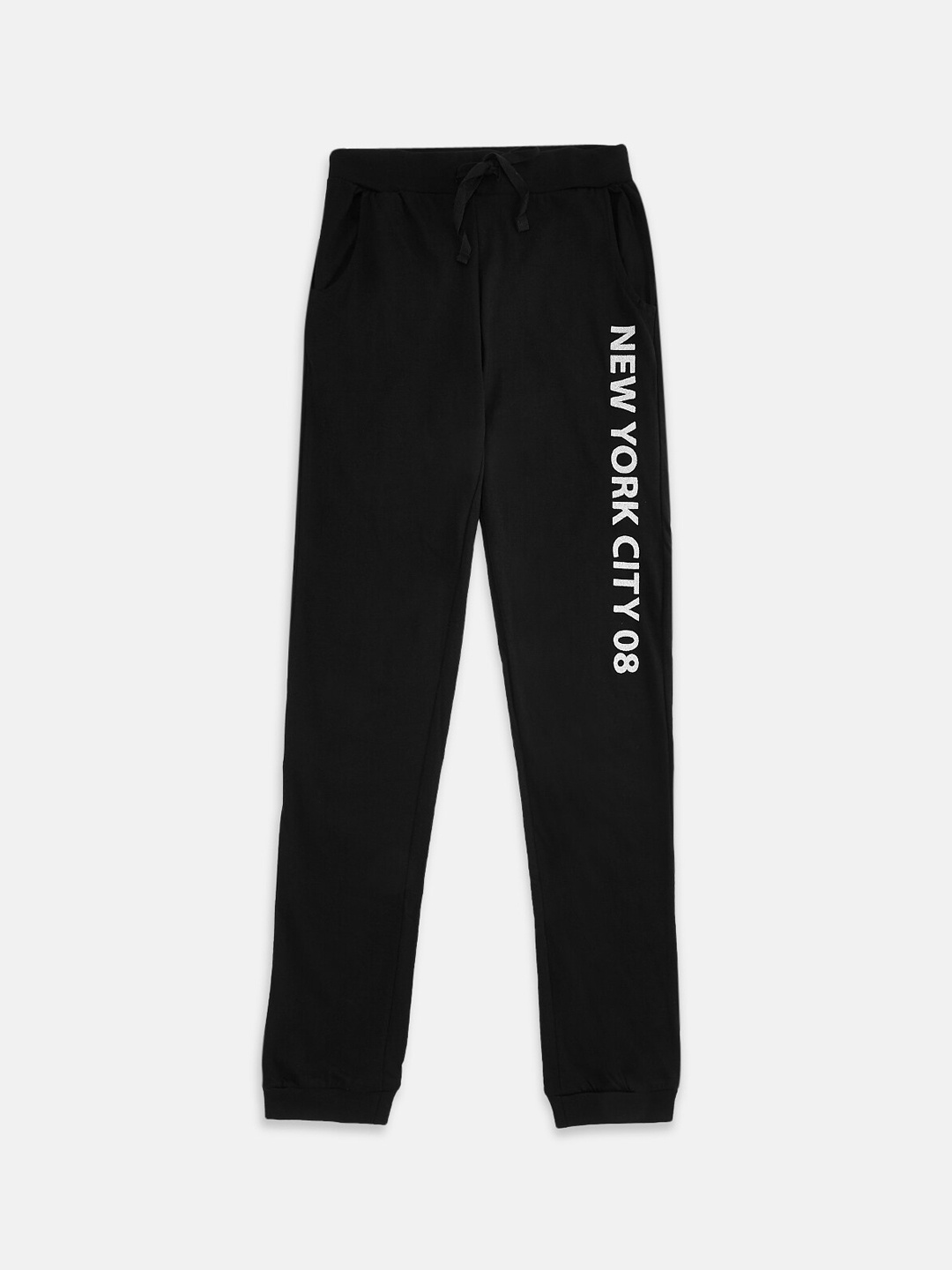 

Pantaloons Junior Girls Black Solid Pure Cotton Joggers
