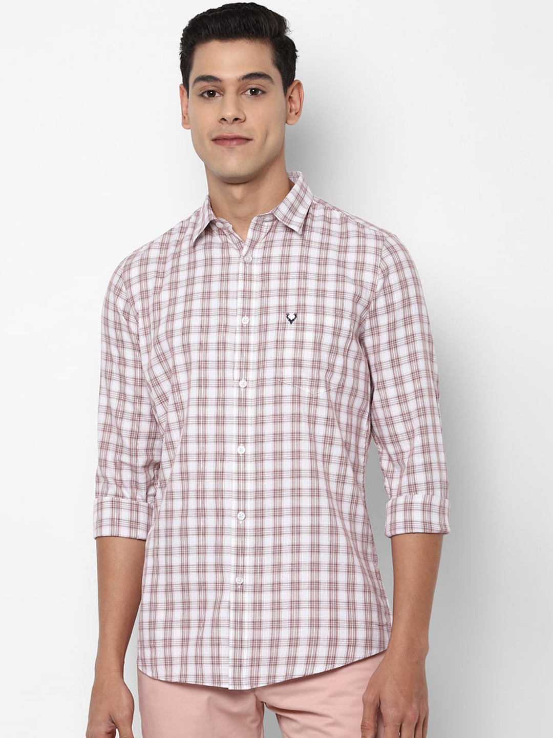 

Allen Solly Men White Slim Fit Opaque Checked Casual Shirt