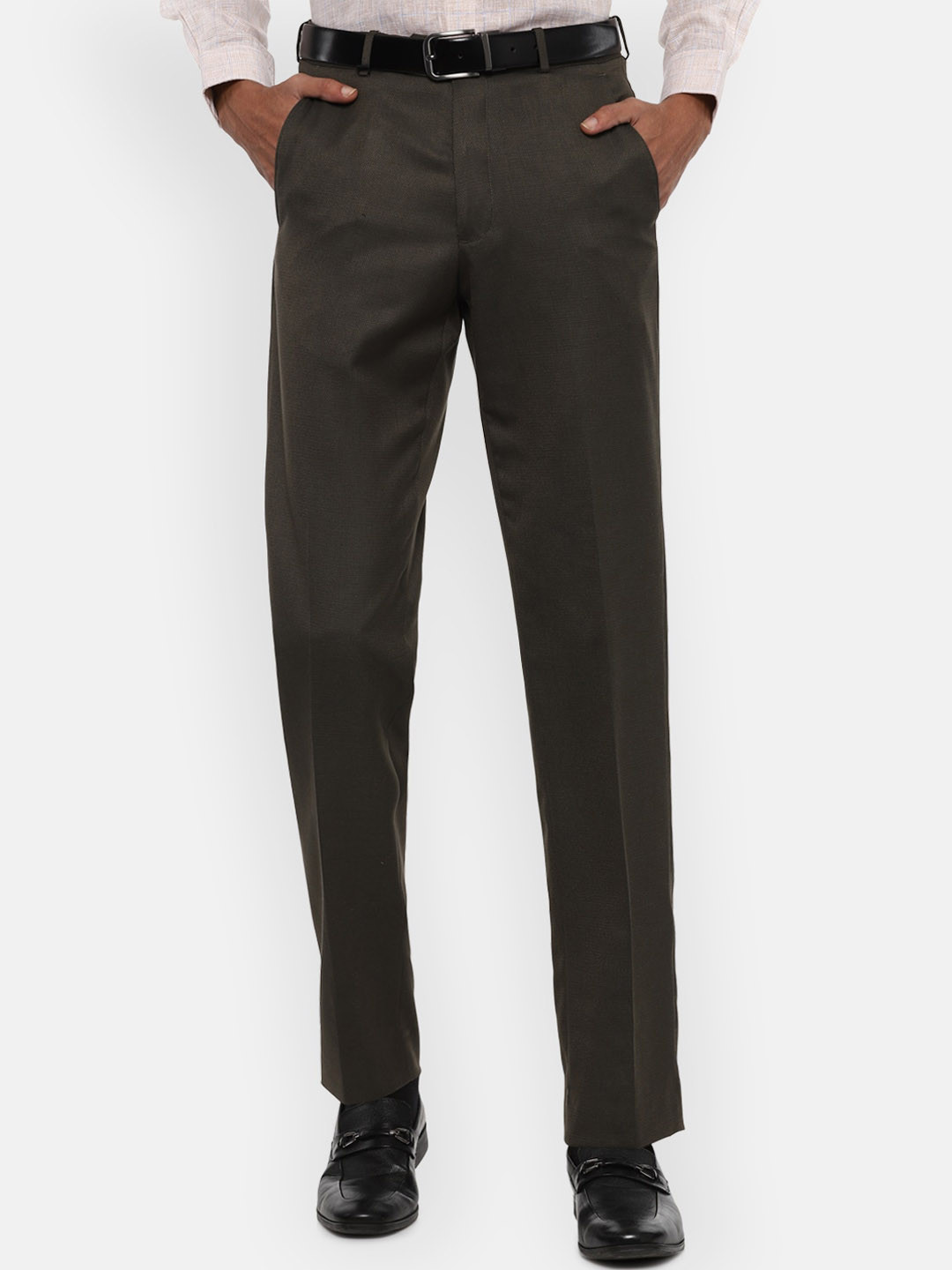 

Van Heusen Men Grey Regular Formal Trousers