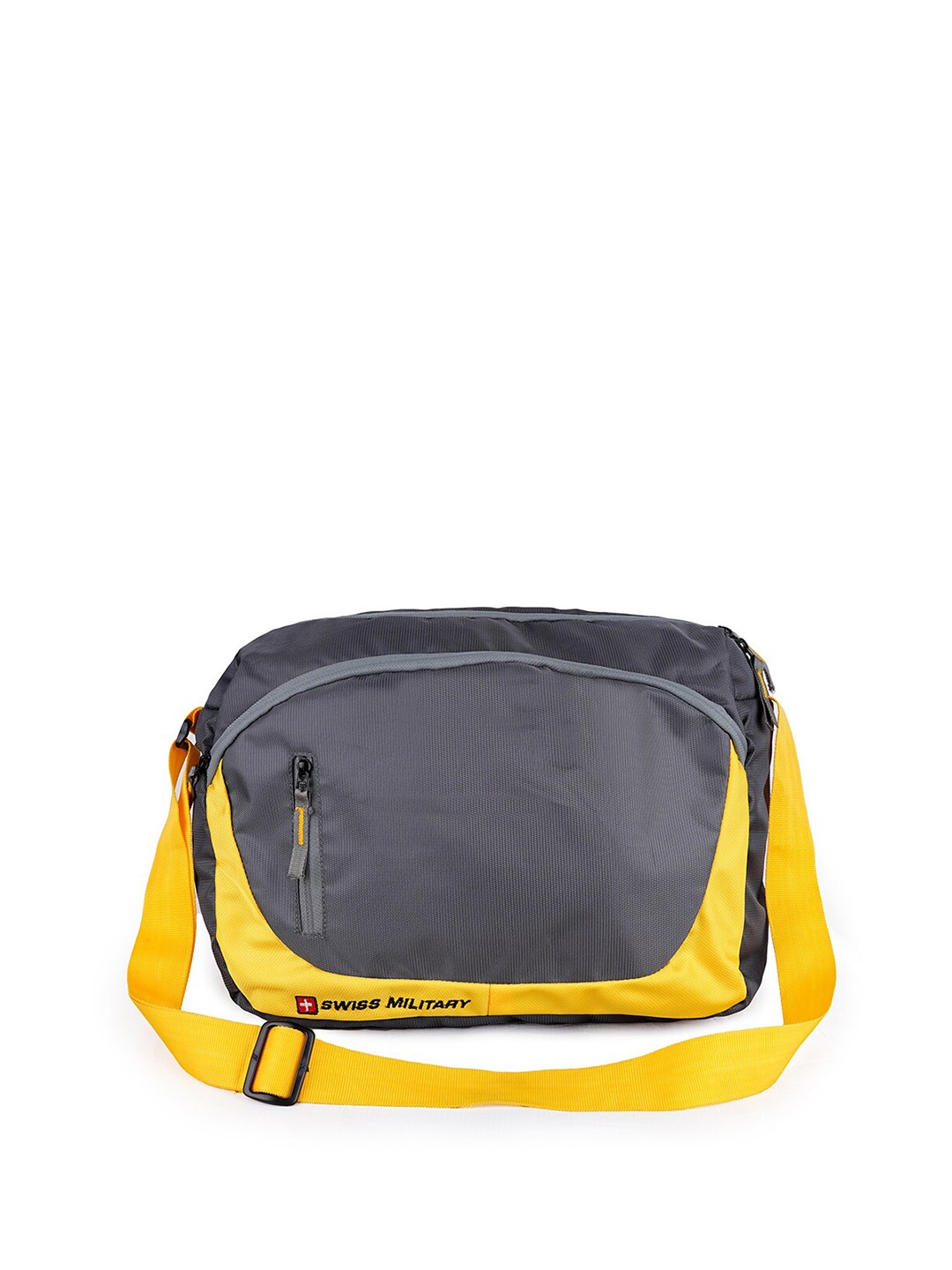 

SWISS MILITARY Unisex Yellow & Grey Textured Sling Bag