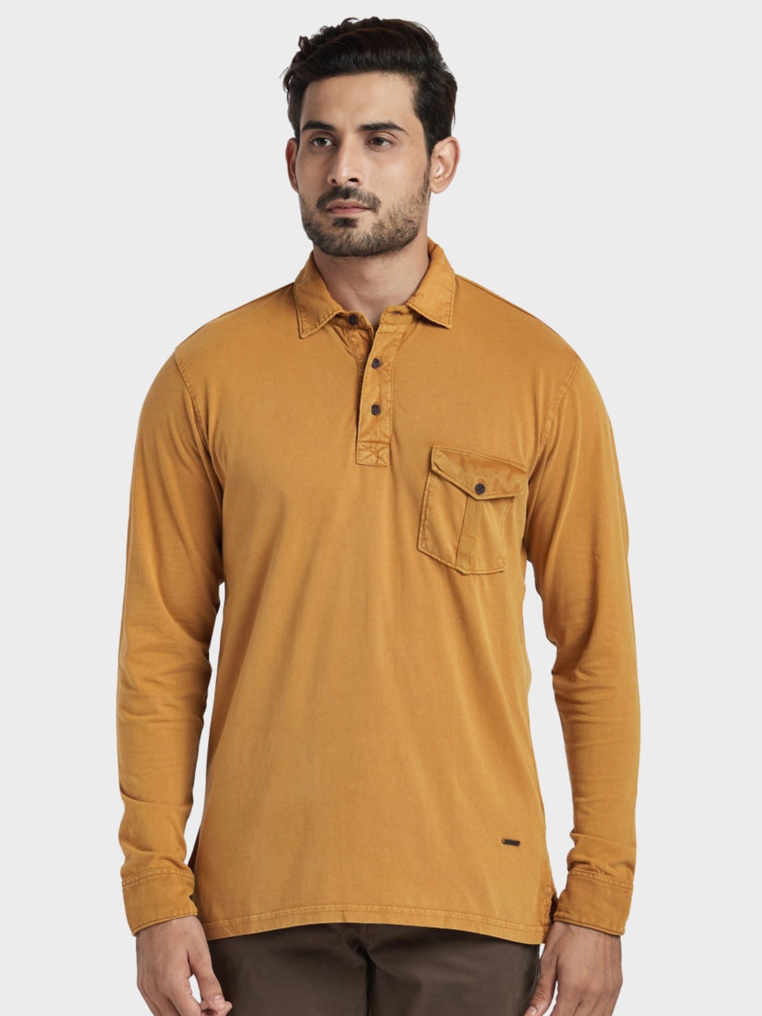 

ColorPlus Men Brown Polo Collar Pockets T-shirt