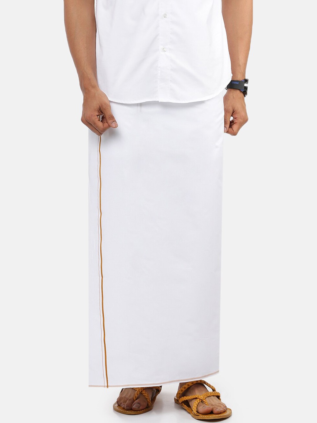

Ramraj Men White Solid Pure Cotton Dhoti