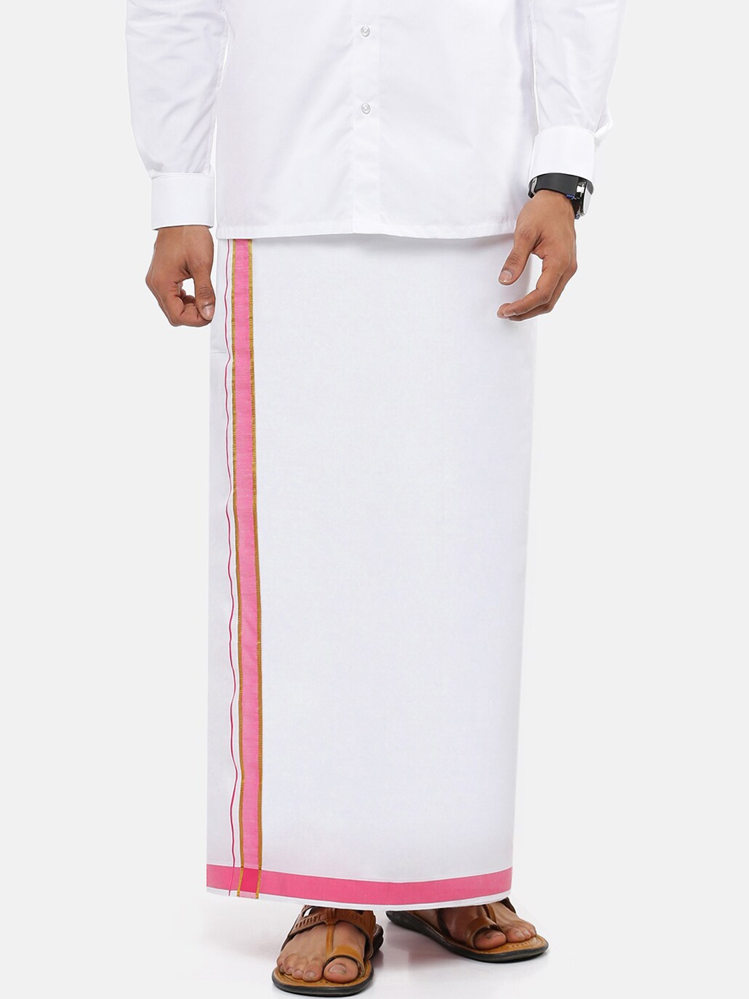 

Ramraj Men White Solid Pure Cotton Dhoti