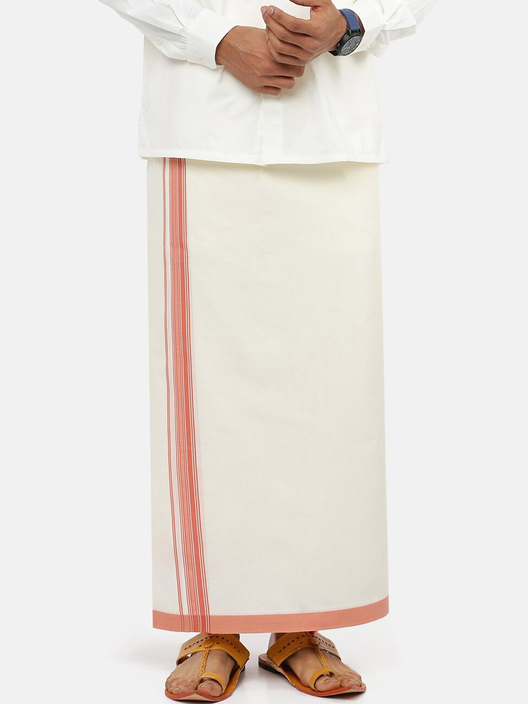 

Ramraj Men White Solid Pure Cotton Dhoti