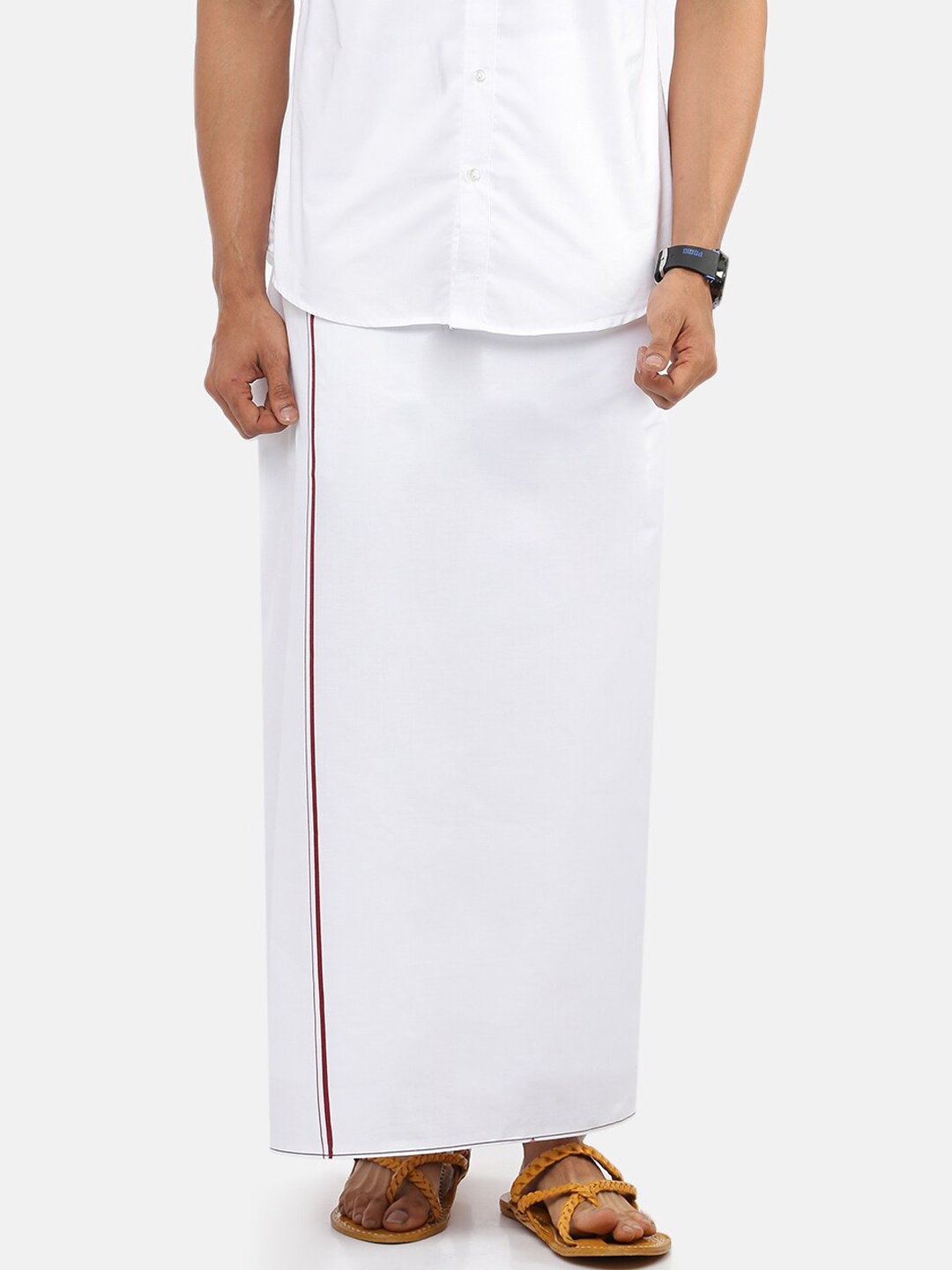 

Ramraj Men White Solid Pure Cotton Dhoti