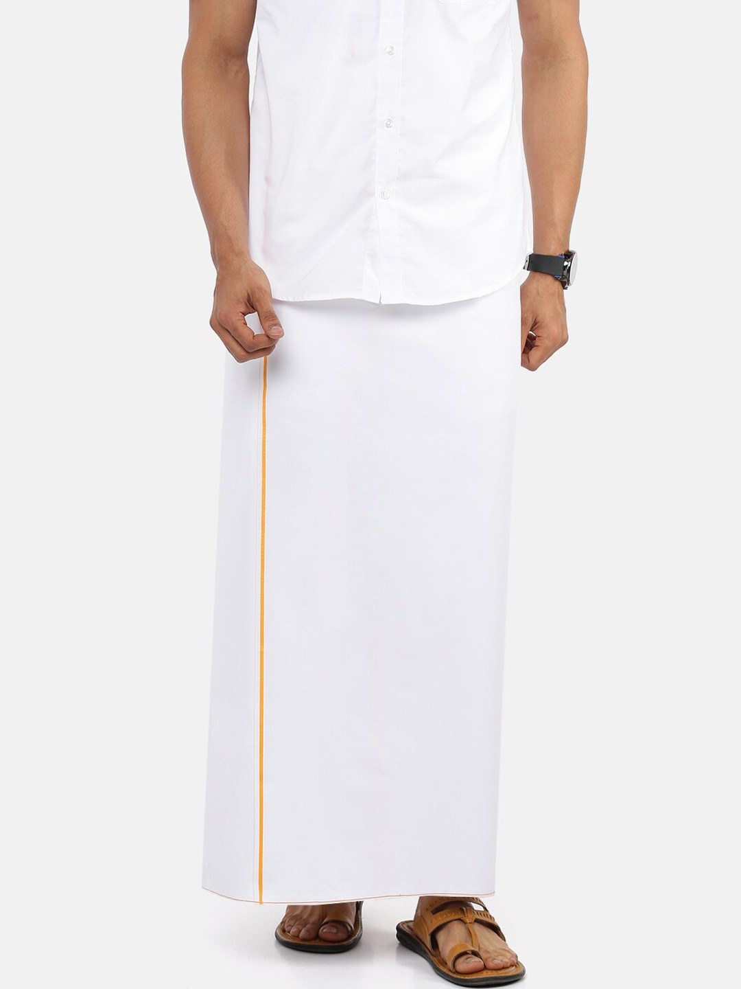 

Ramraj Men White Solid Pure Cotton Dhoti